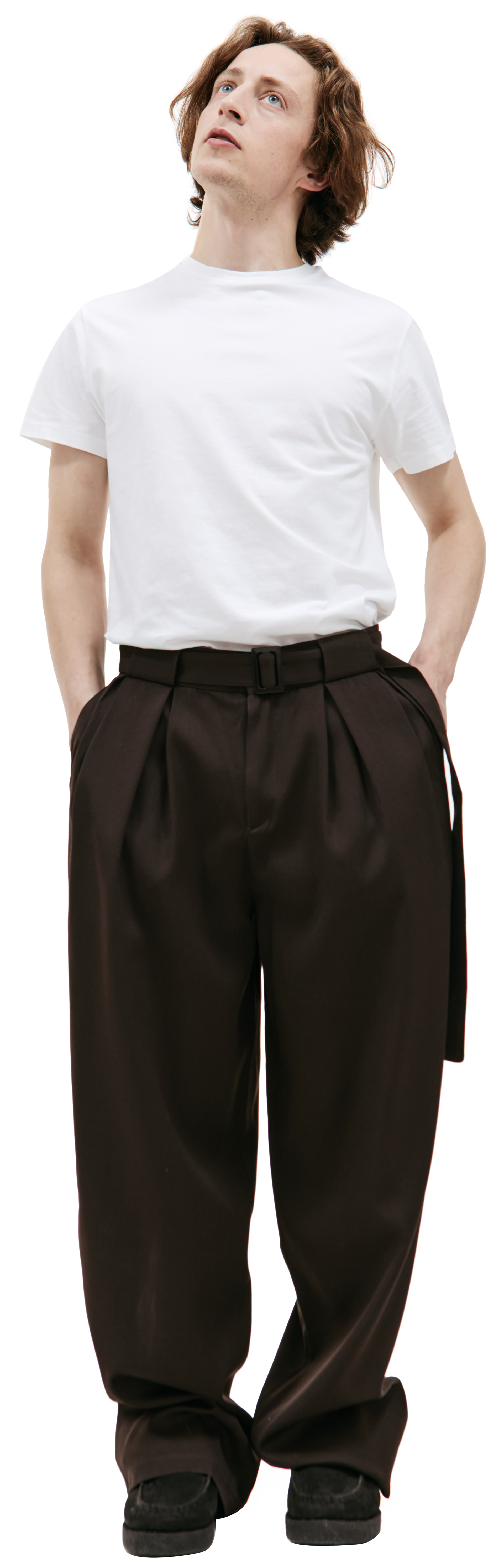 LOUIS GABRIEL NOUCHI Wide trousers with belt