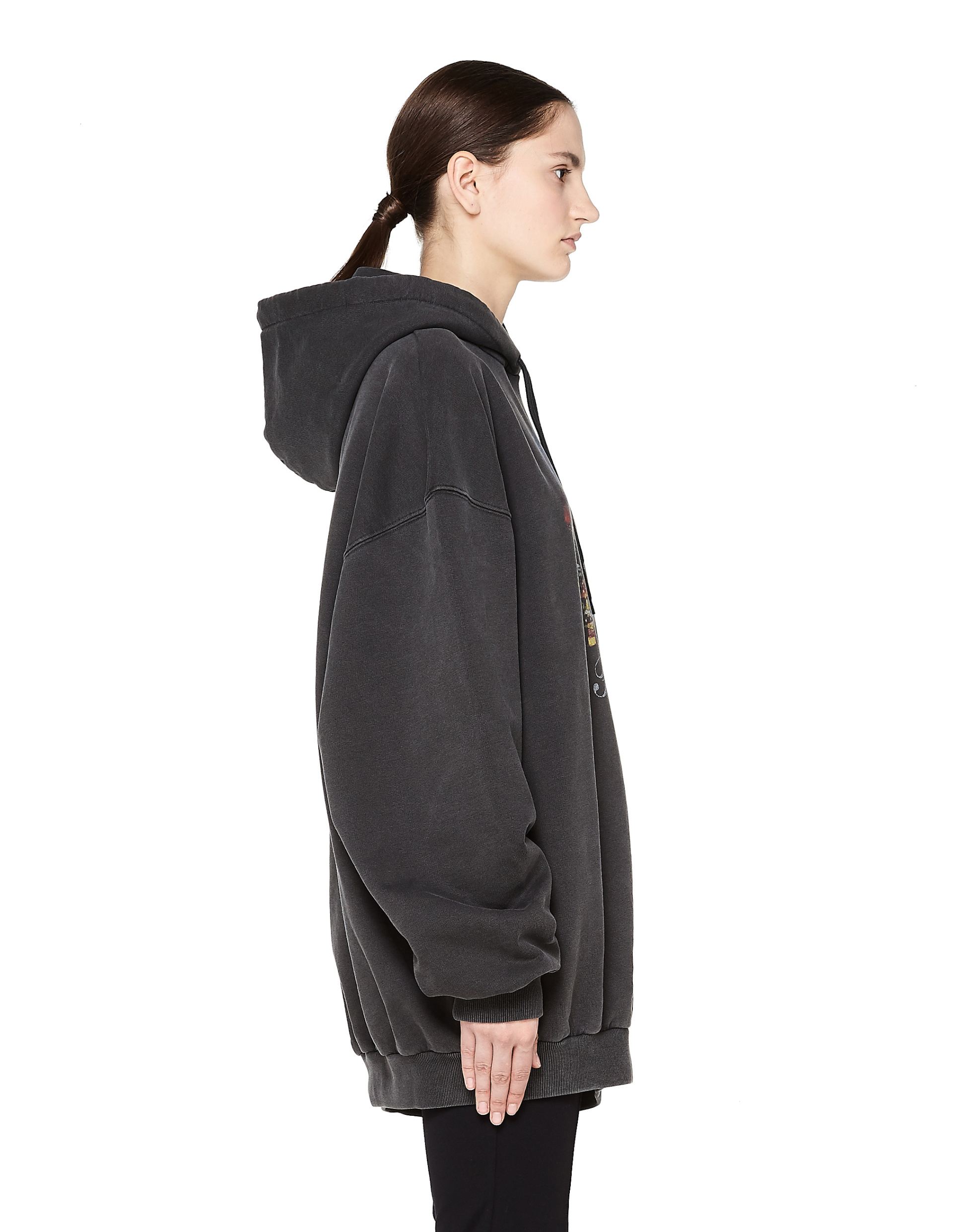 Balenciaga Paris Oversized Washed Cotton Hoodie