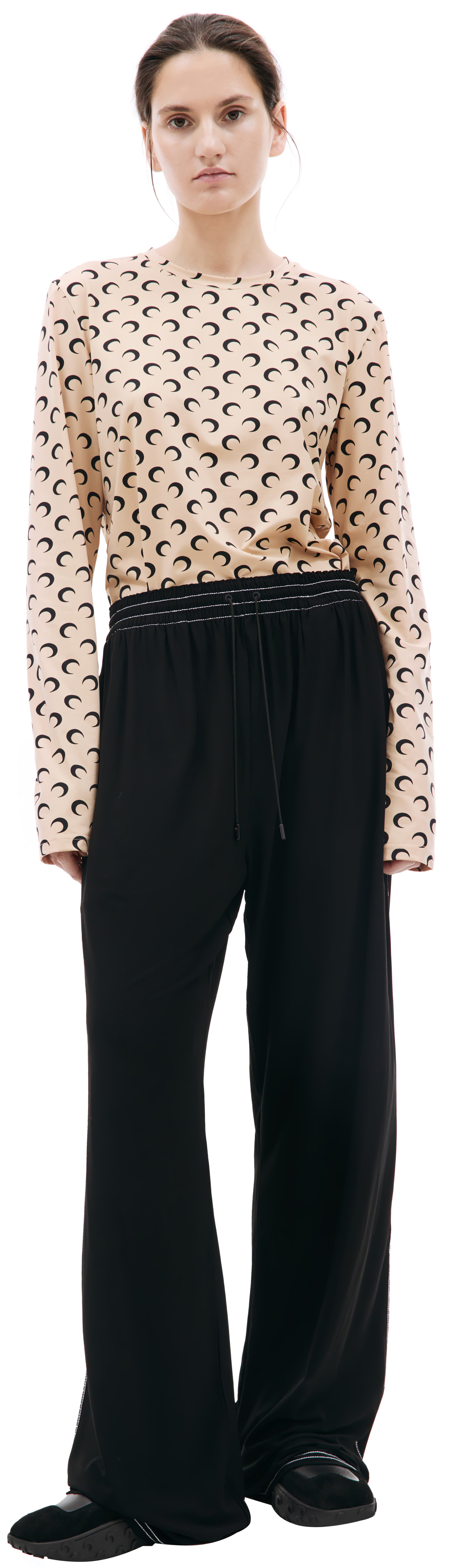 MARINE SERRE Black straight pants