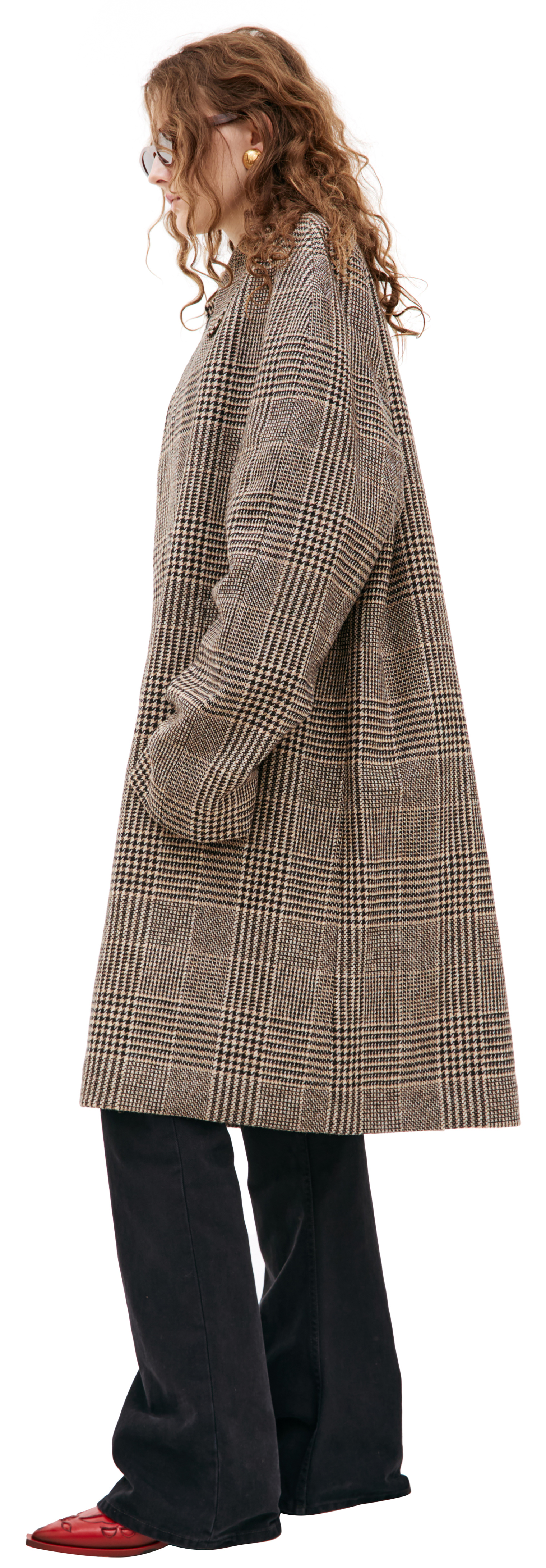 Maison Margiela Double-sided plaid coat