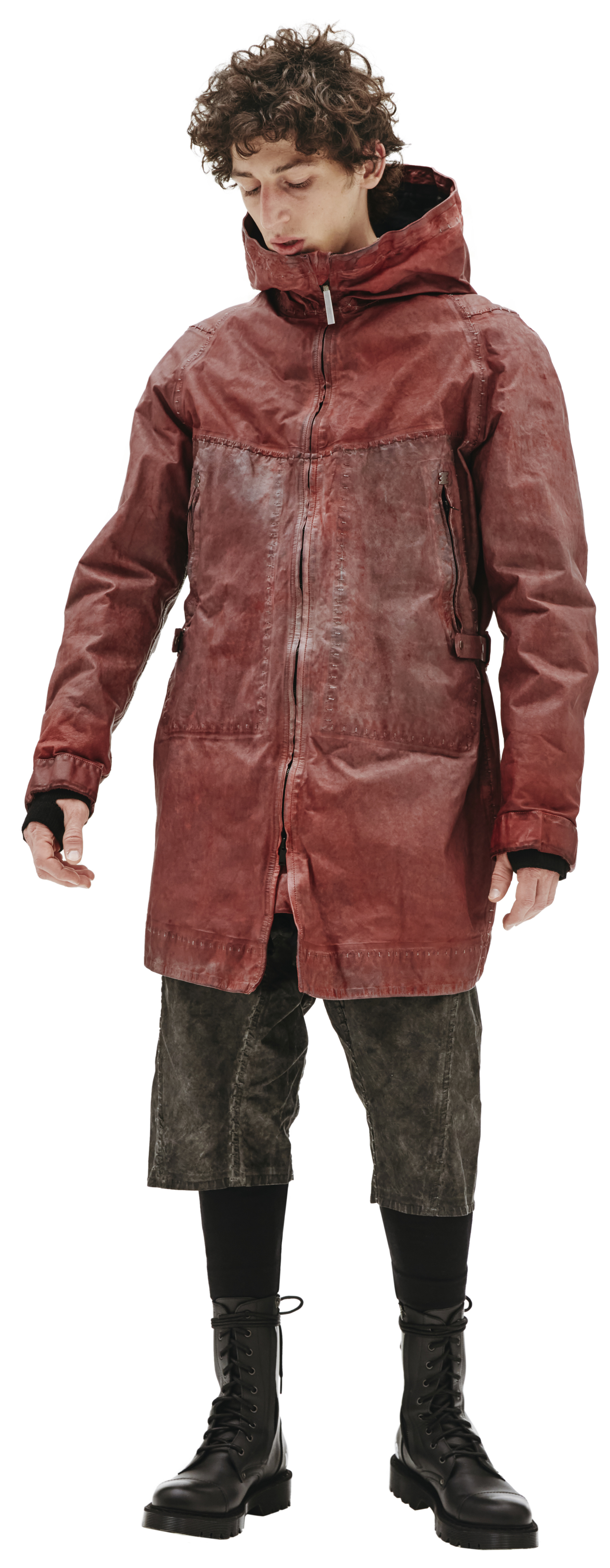Isaac Sellam Red leather parka