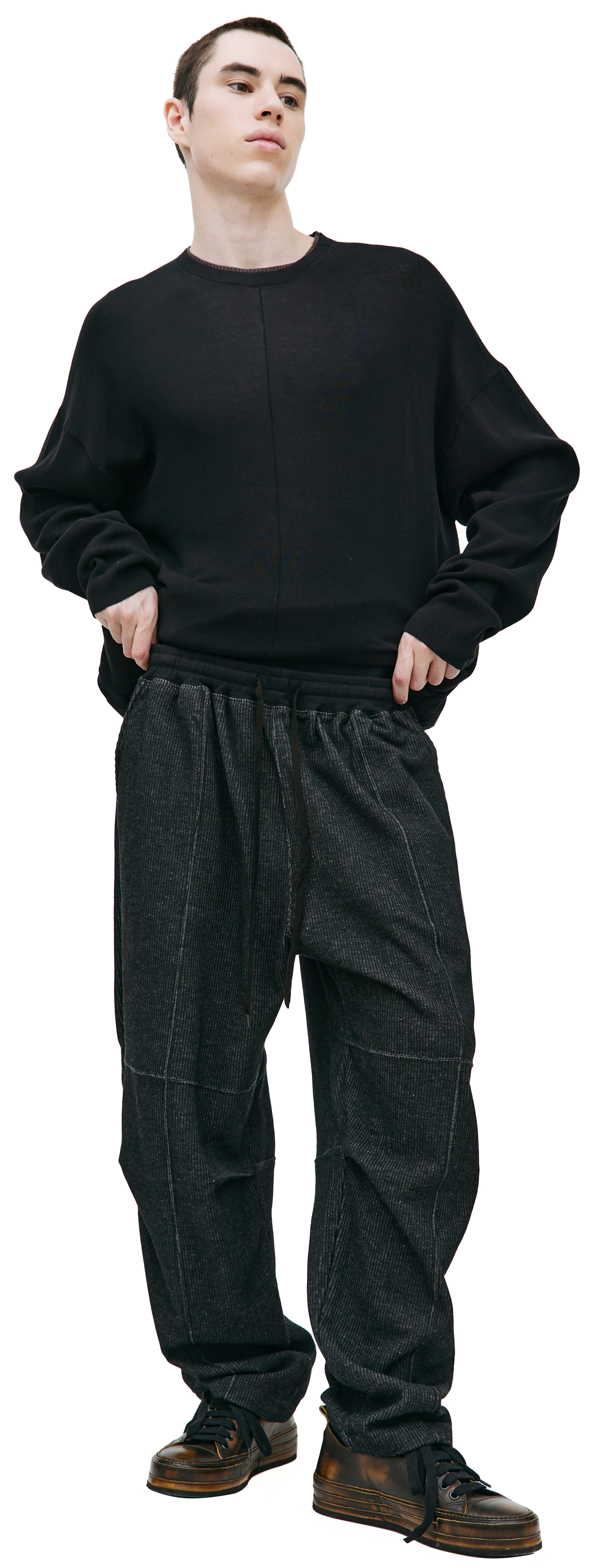 The Viridi-Anne Striped knit drawstring trousers