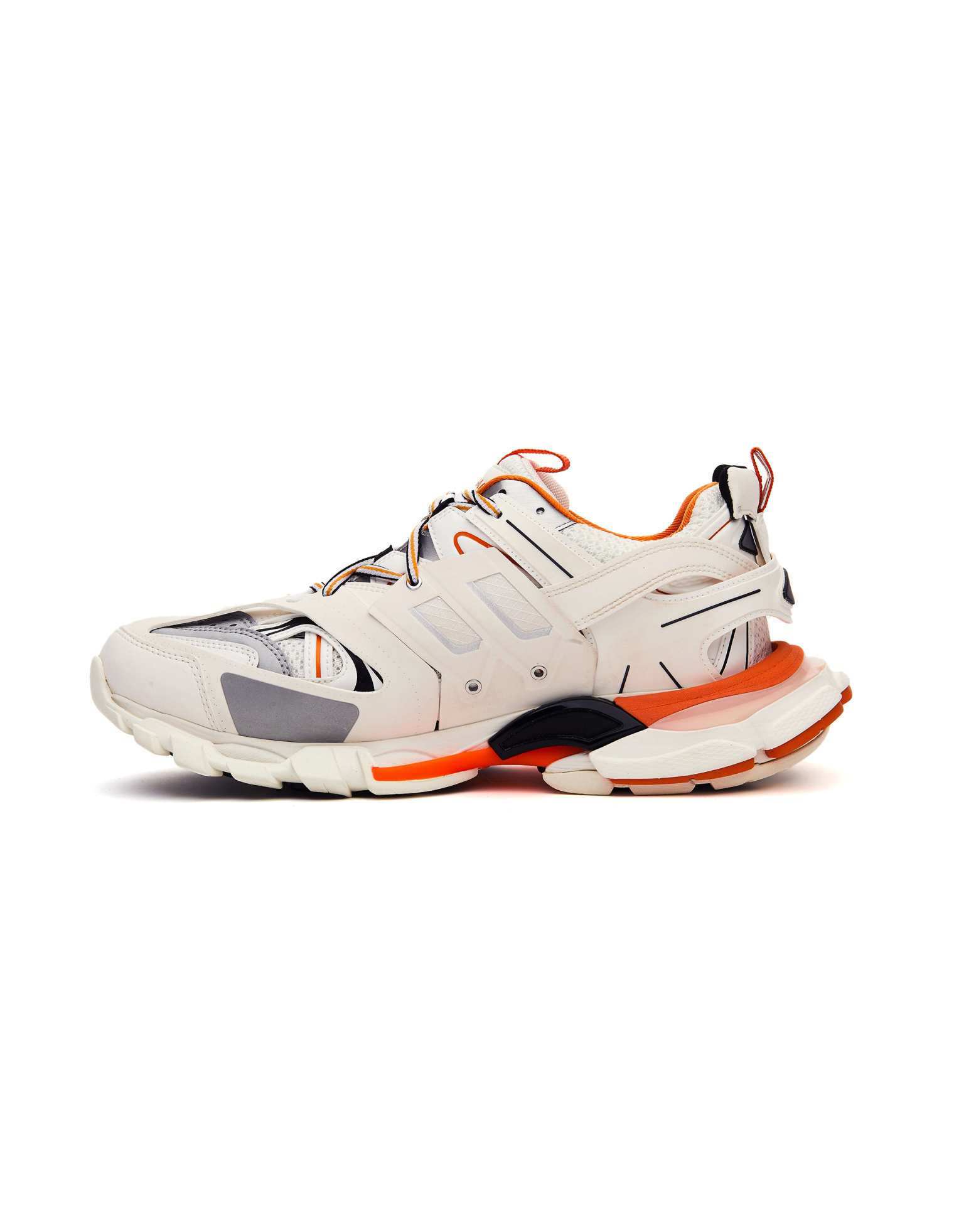Balenciaga White & Orange Track Sneakers