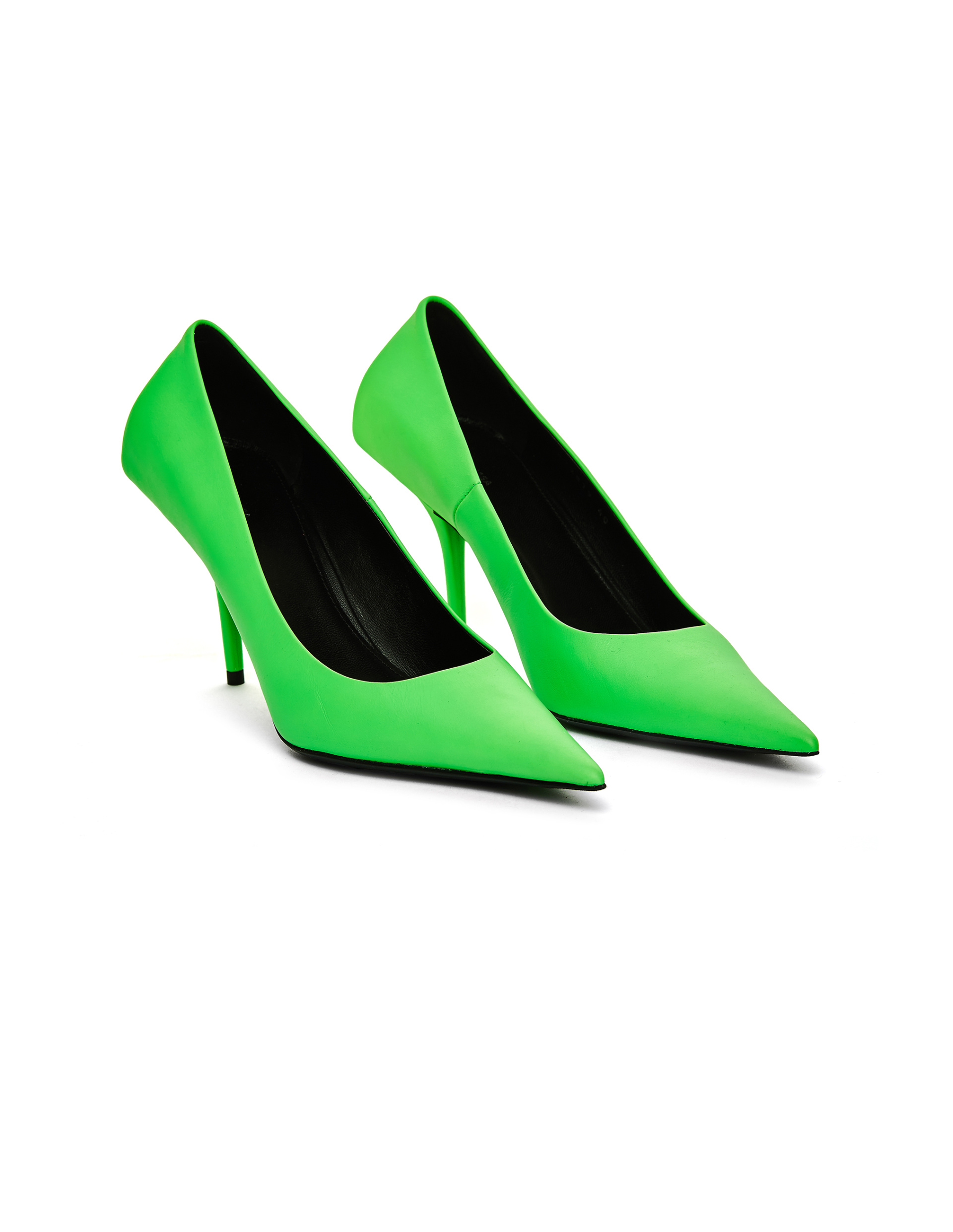Balenciaga Green Leather Square Knife Shoes