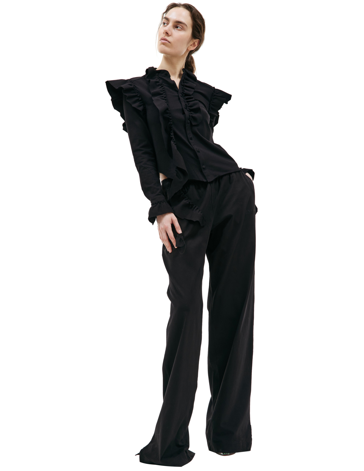 VETEMENTS Черная рубашка с рюшами