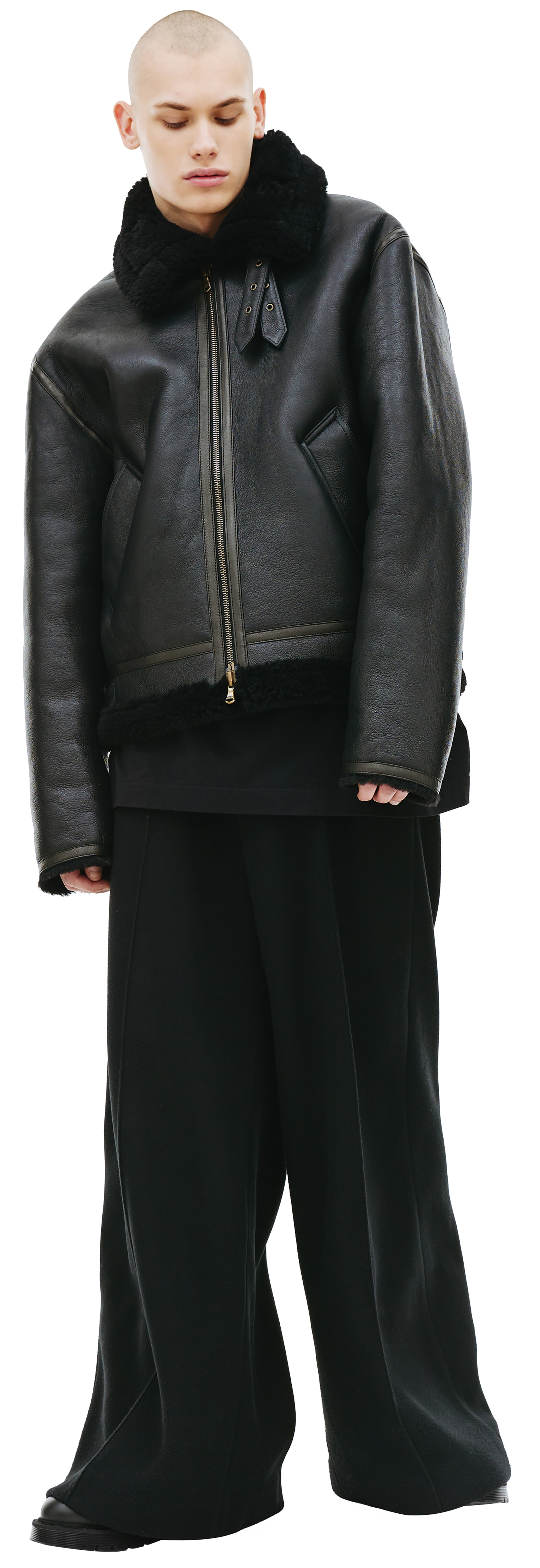 VETEMENTS Black reversible shearling jacket