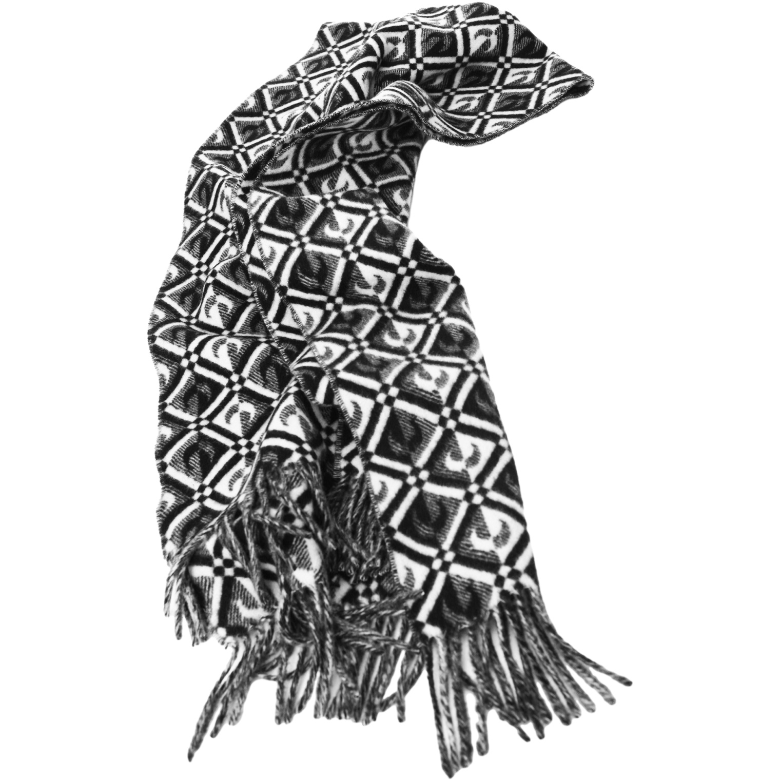 MARINE SERRE Wool scarf with logo graphic