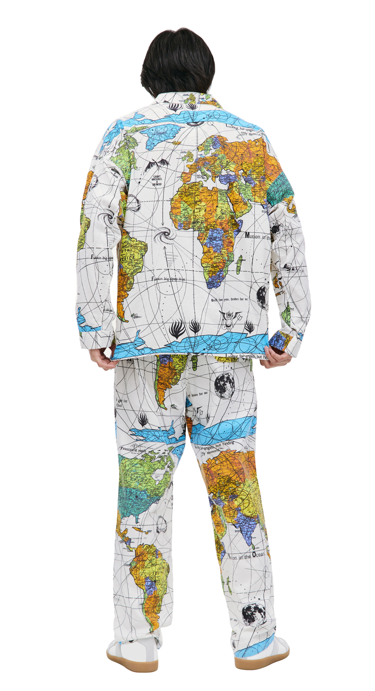 Saint Michael Оверсайз рубашка Saint Michael x Dr. Woo с картой мира