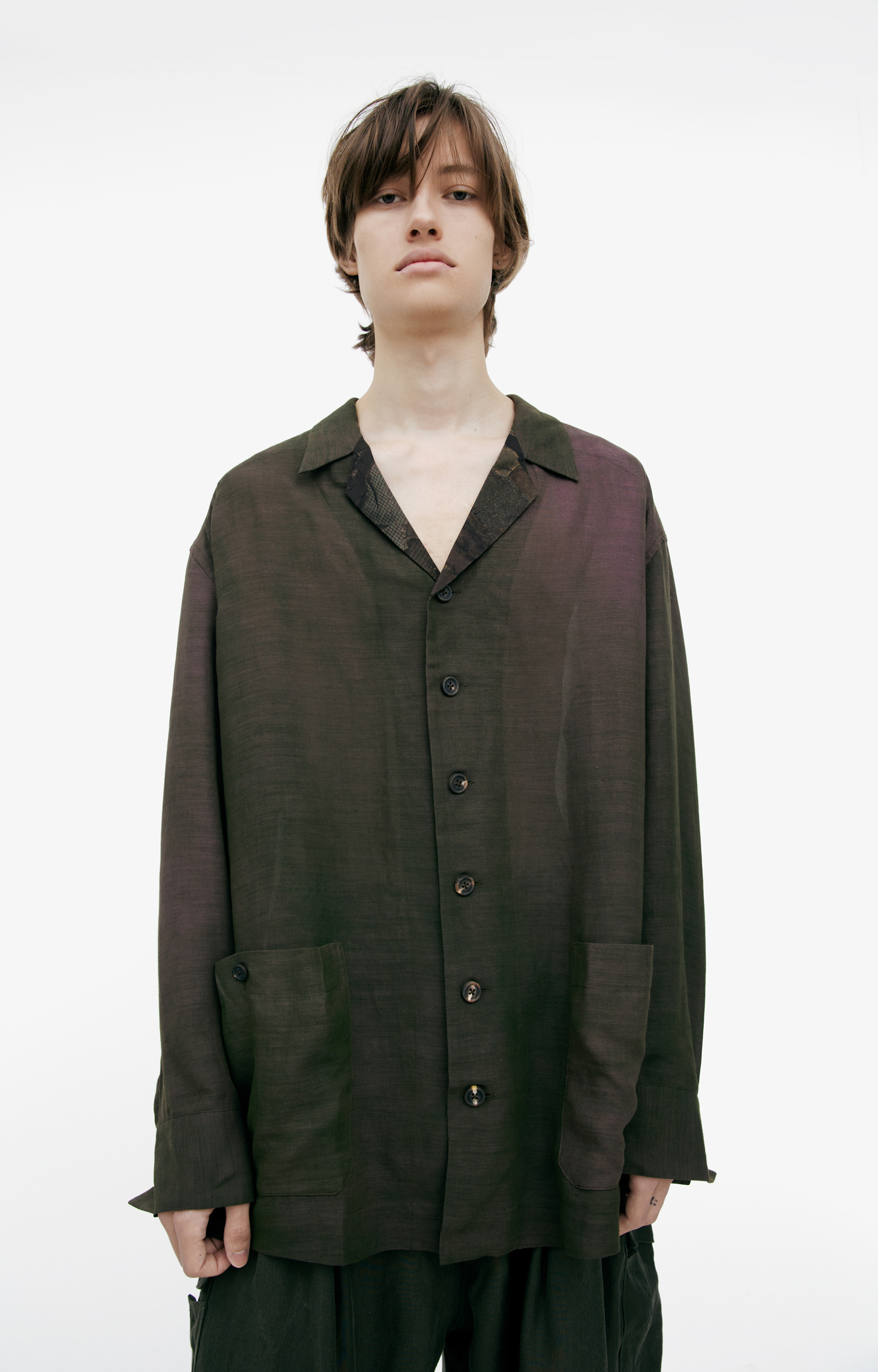 Ziggy Chen Combination button down shirt