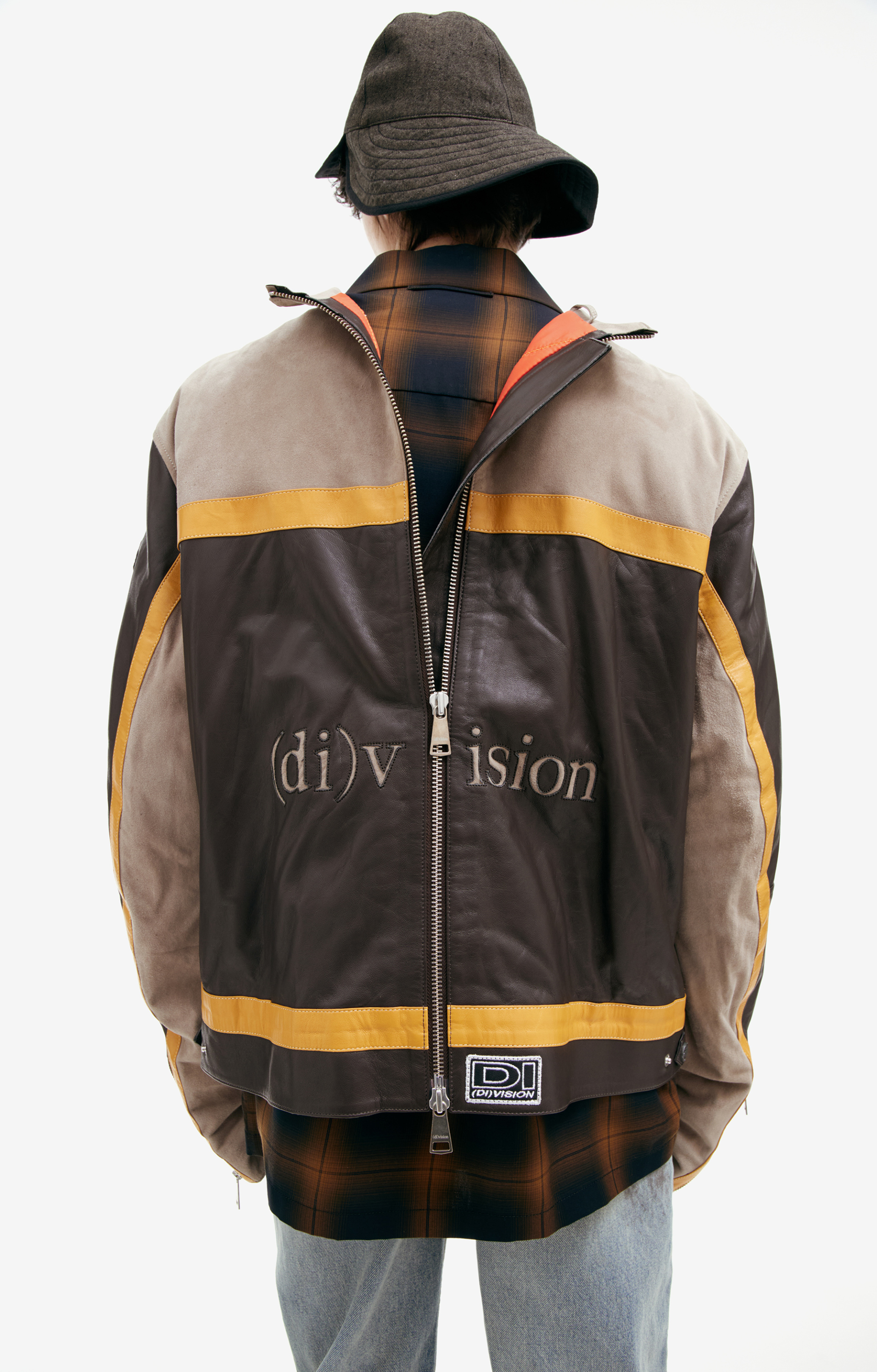 (di)vision Leather jacket with logo