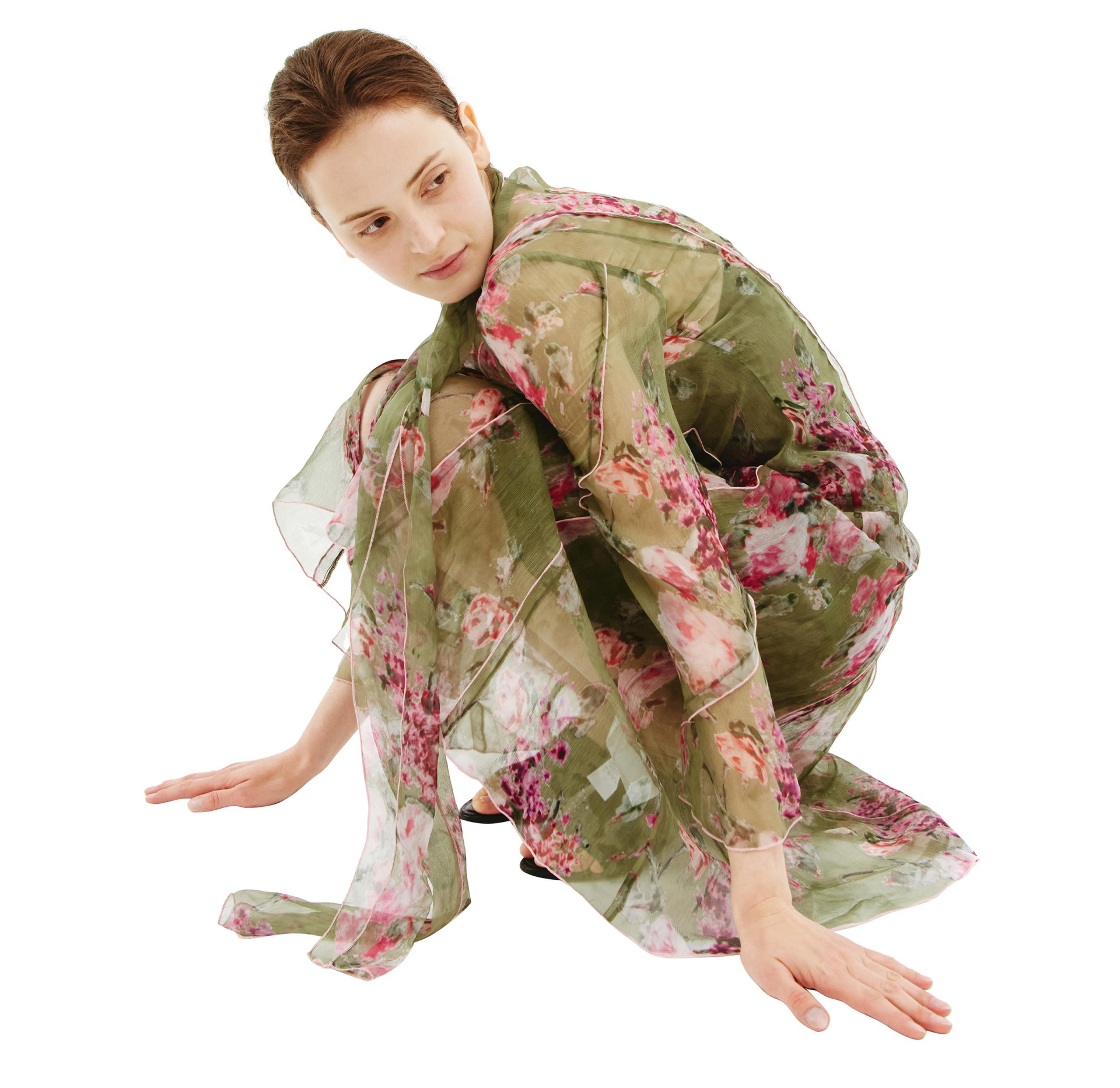 Blumarine Floral Print Midi Dress