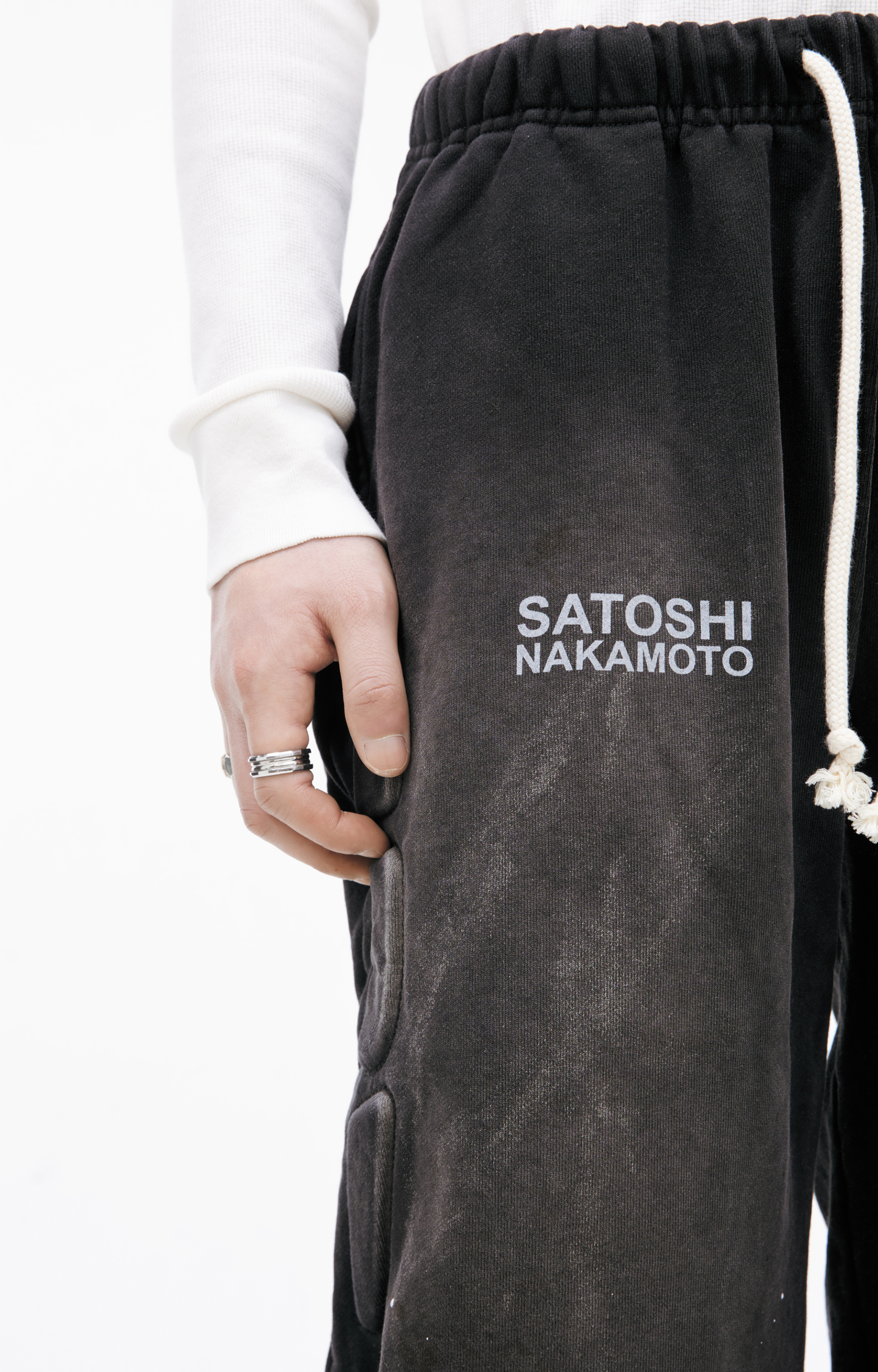 Satoshi Nakamoto Wide trousers with logo