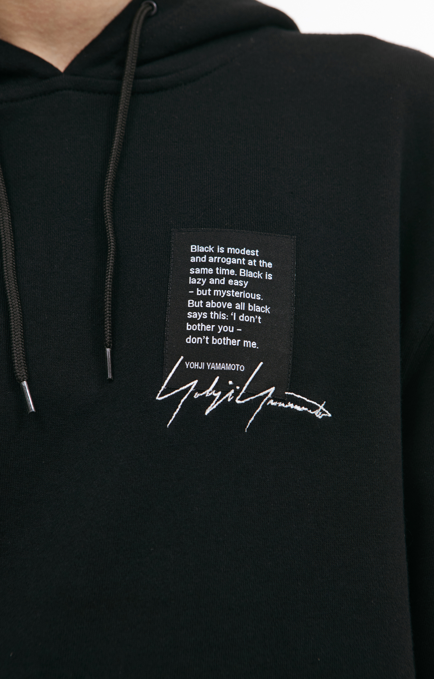 Yohji Yamamoto Black hoodie with patch