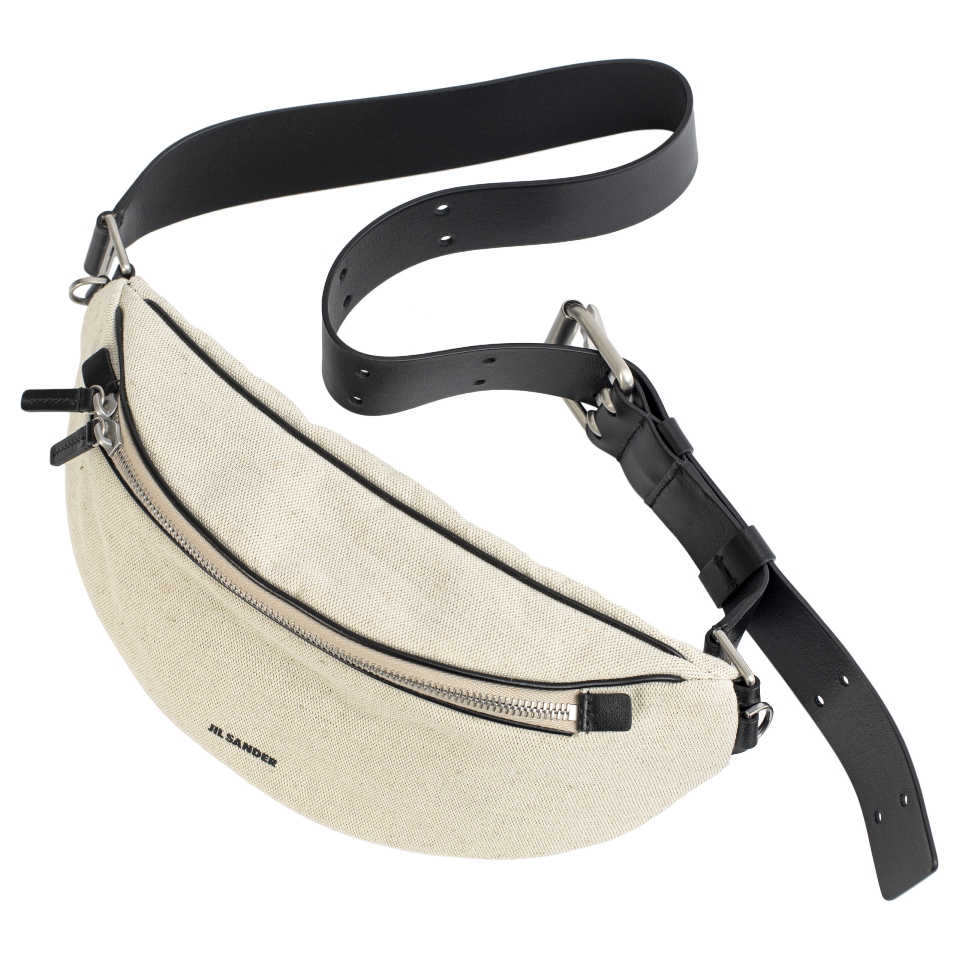 Jil Sander Canvas belt bag with leather piping