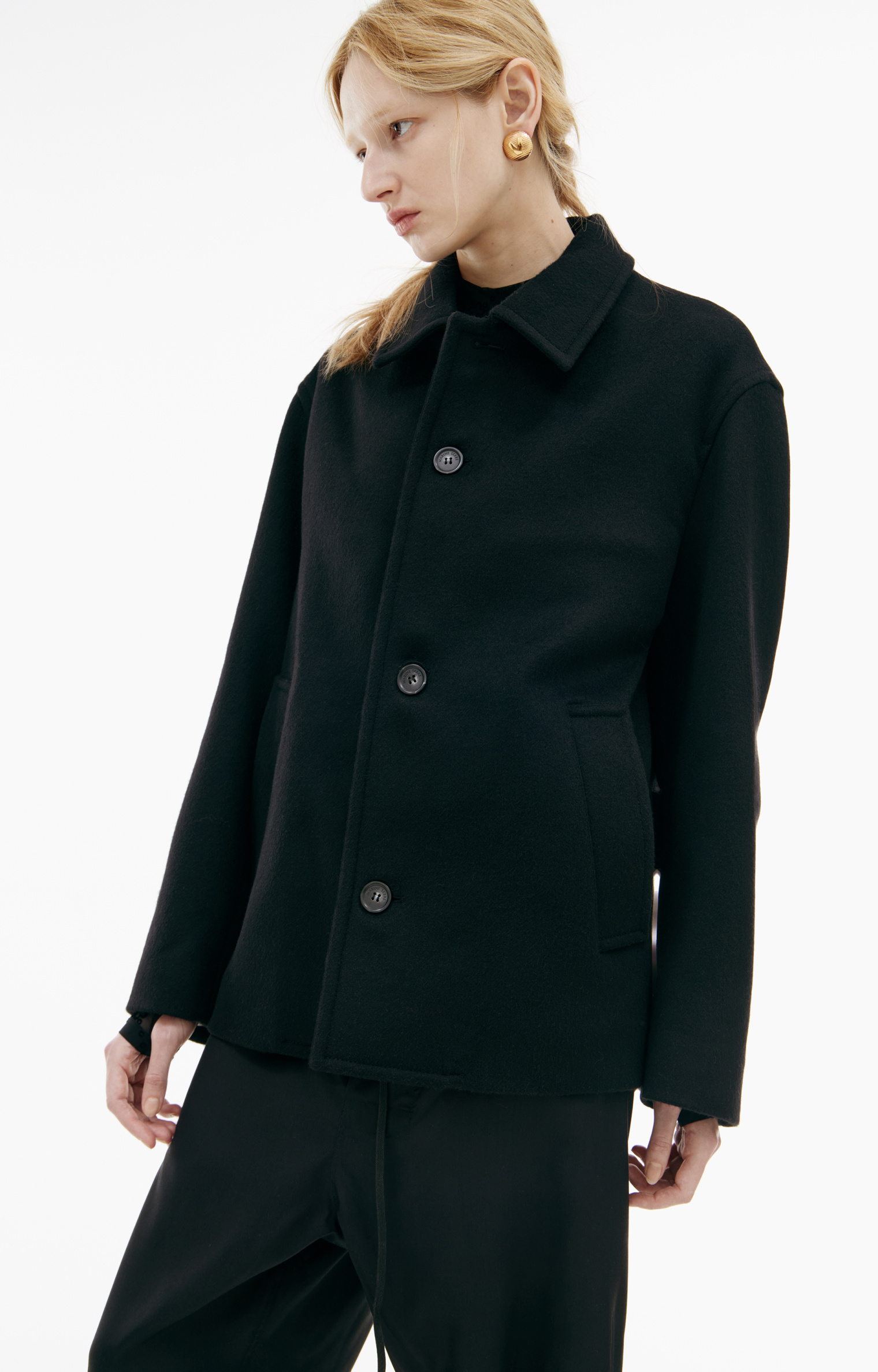 MARINE SERRE Wool buttoned coat