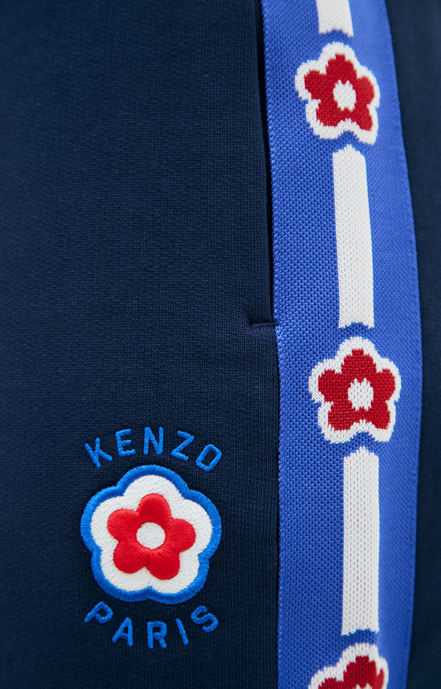 KENZO Синие брюки с лампасами