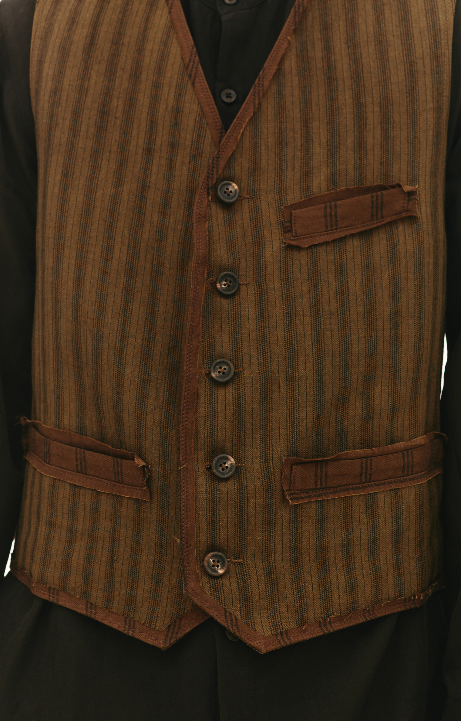 Ziggy Chen Striped Combination Vest