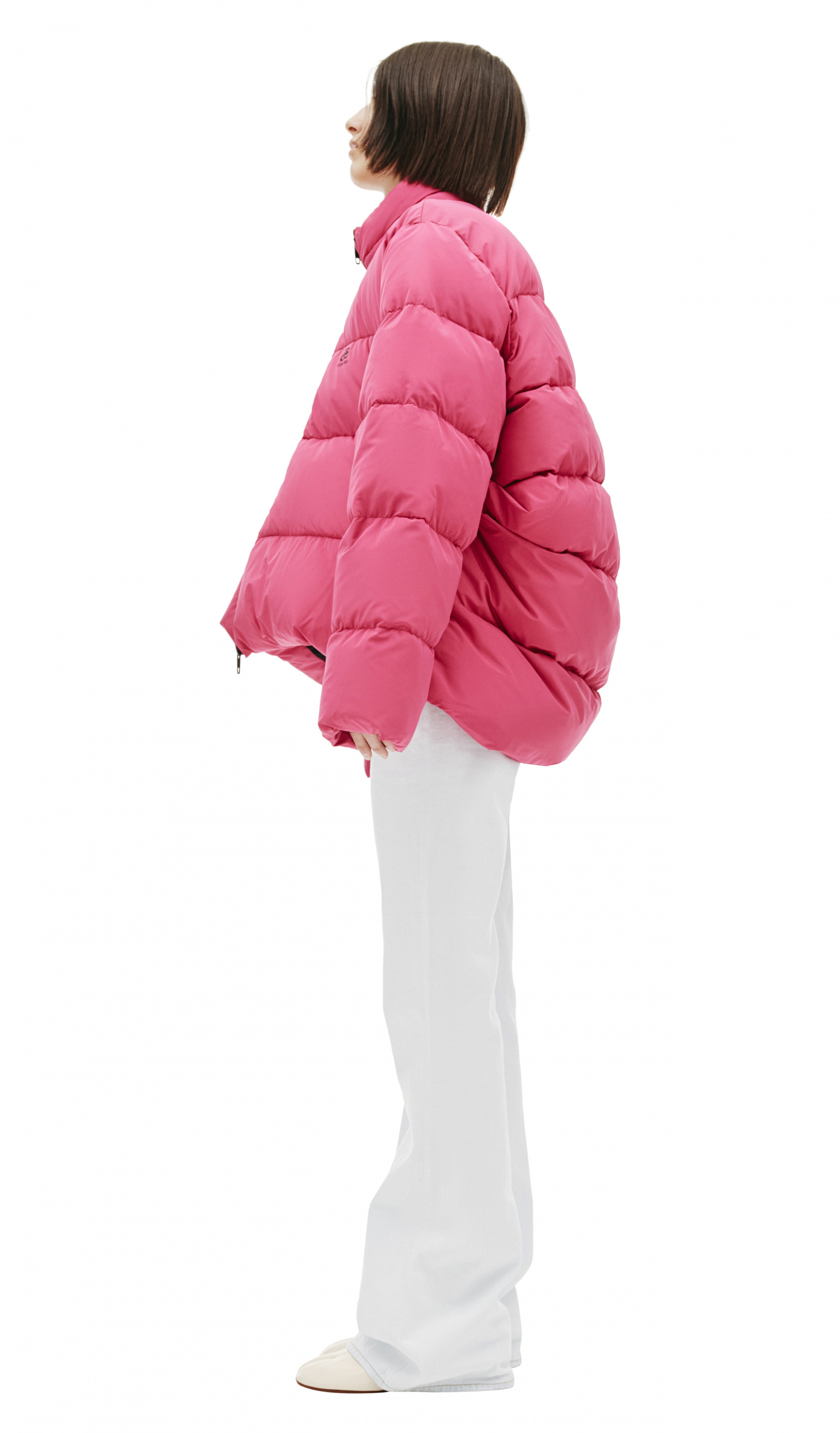 Balenciaga Розовая курткас высоким воротником