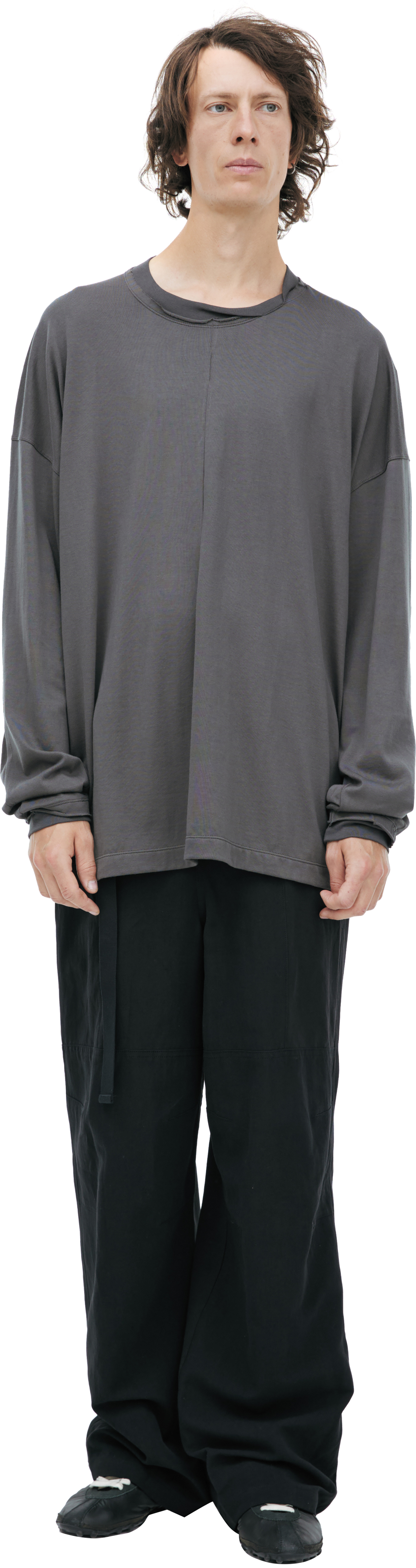 トップス The Viridi-anne garment dye Long Sleeve Buy The Viridi-Anne men grey dark gray longsleeve for $370 online