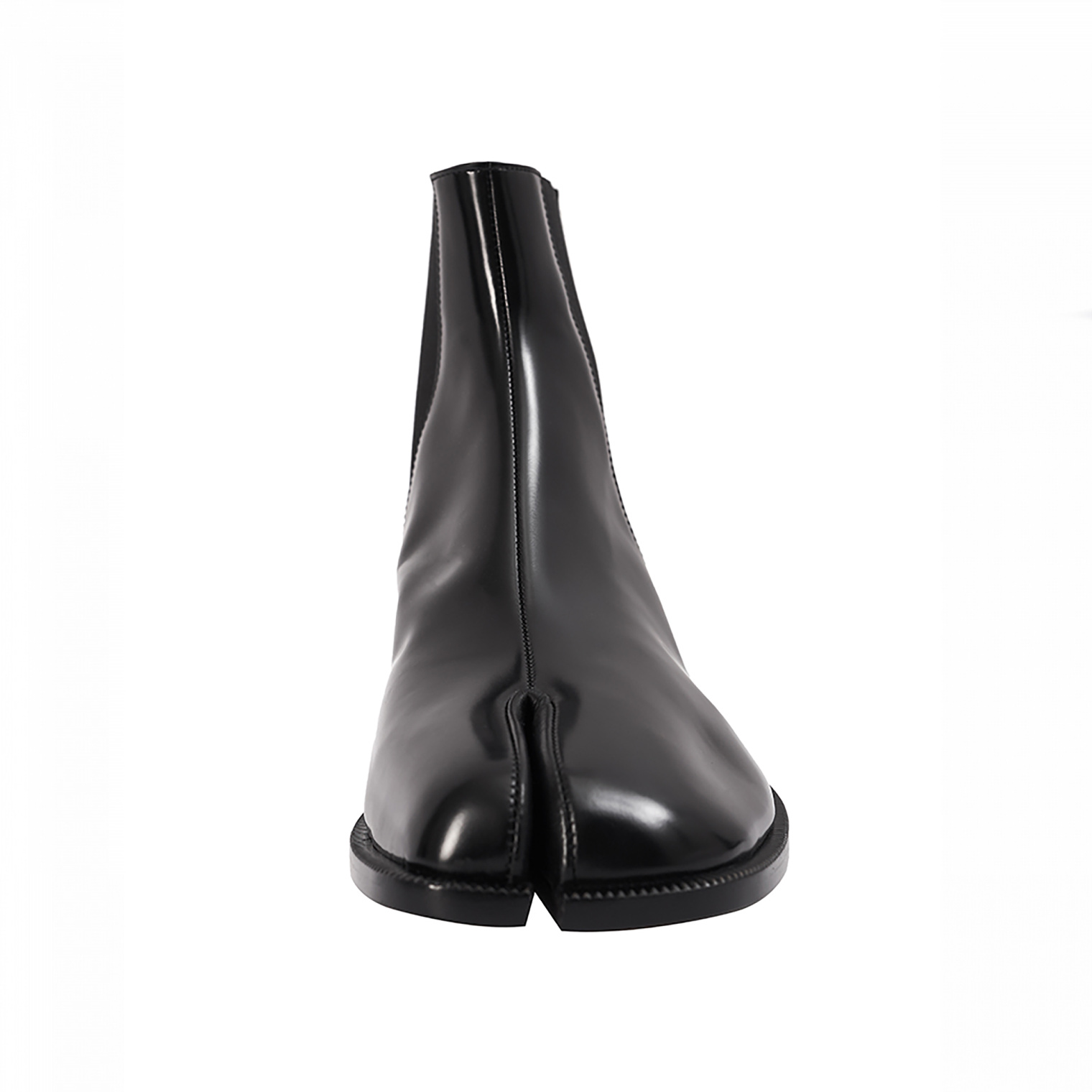 Maison Margiela Tabi Leather Chelsea Boots In Black