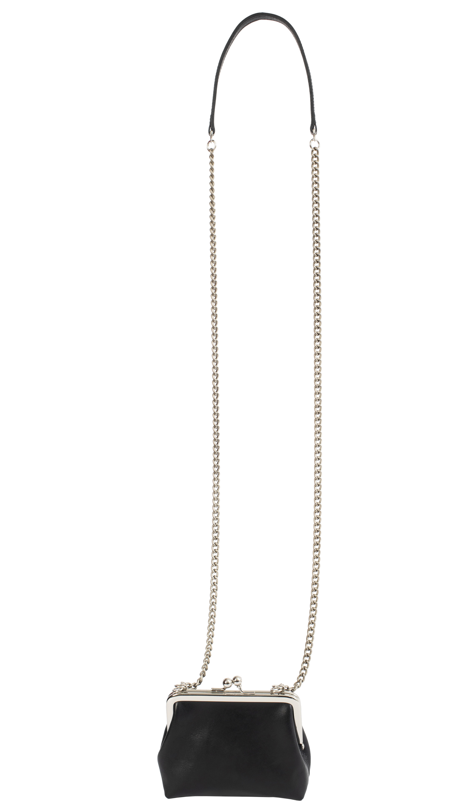 Yohji Yamamoto Leather Kiss-Lock Shoulder Bag