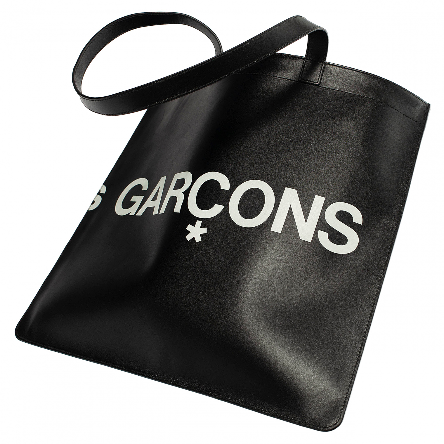 Comme des Garcons Wallets Black Leather Shopper Bag