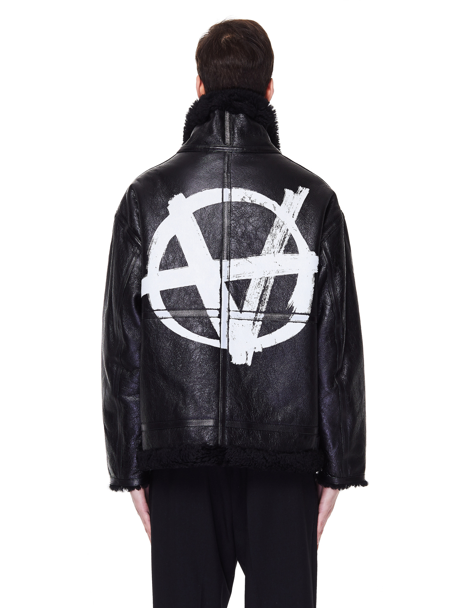 VETEMENTS Black Shearling Anarchy Jacket