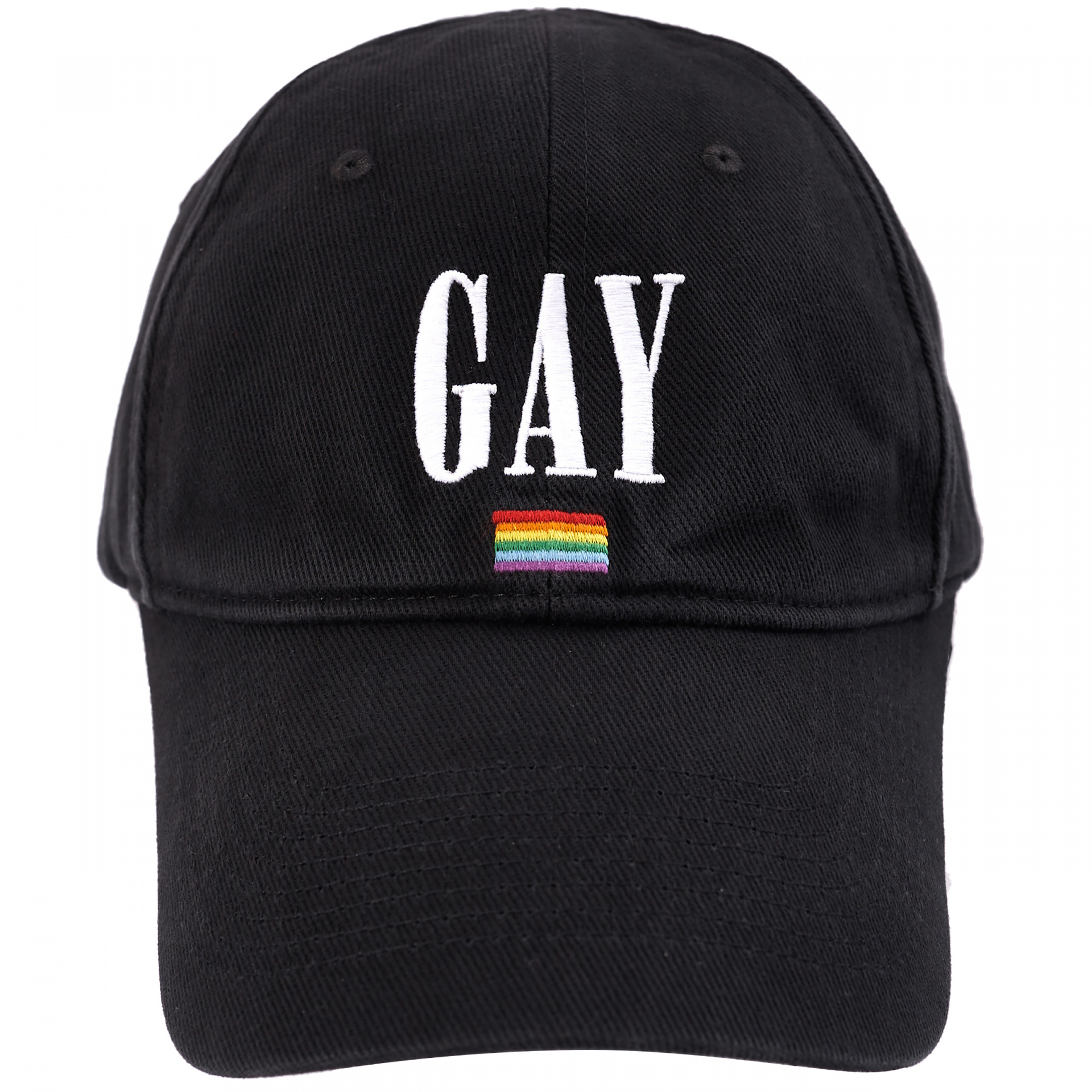 black embroidered gay cap 