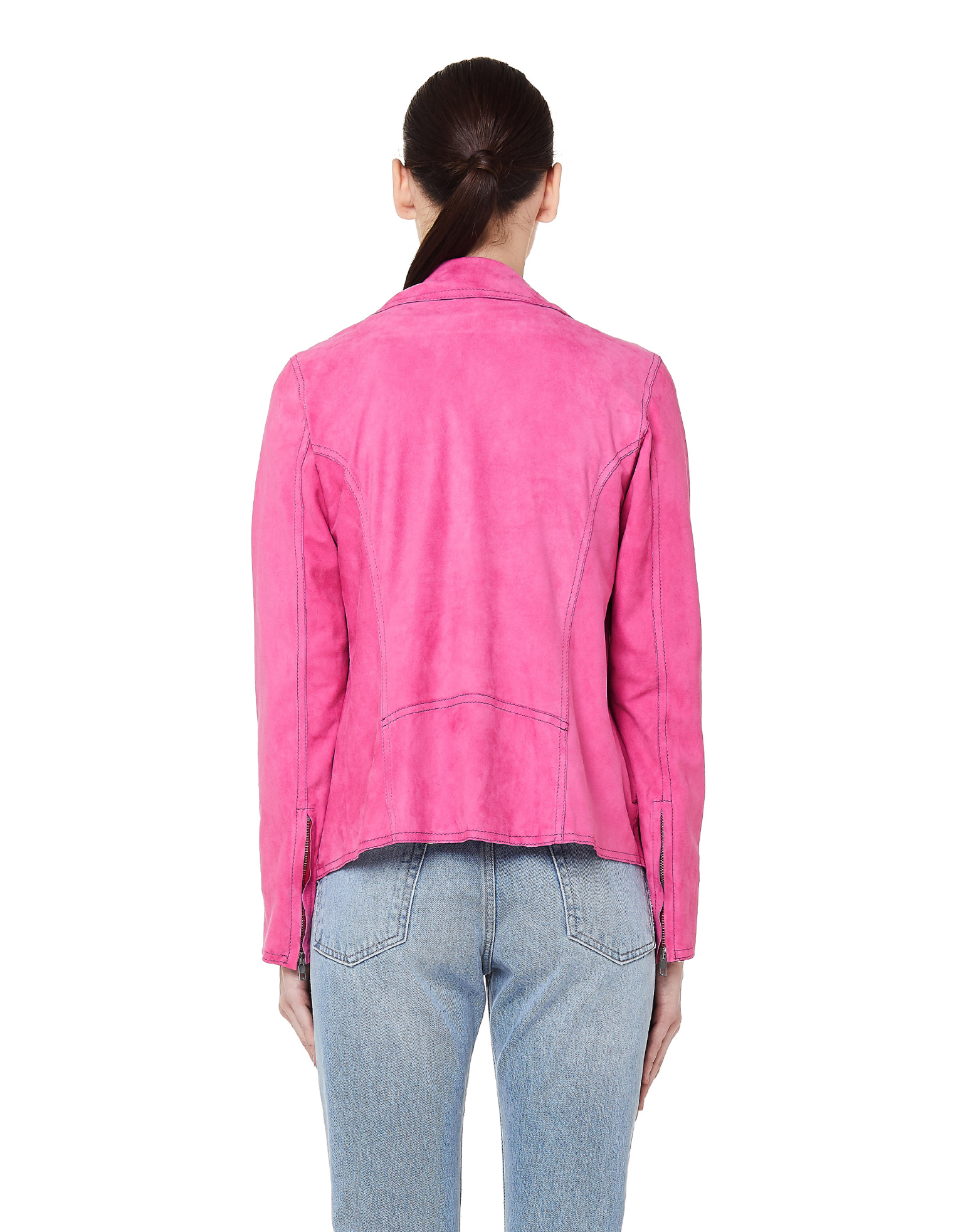 Salvatore Santoro Pink Leather Biker Jacket