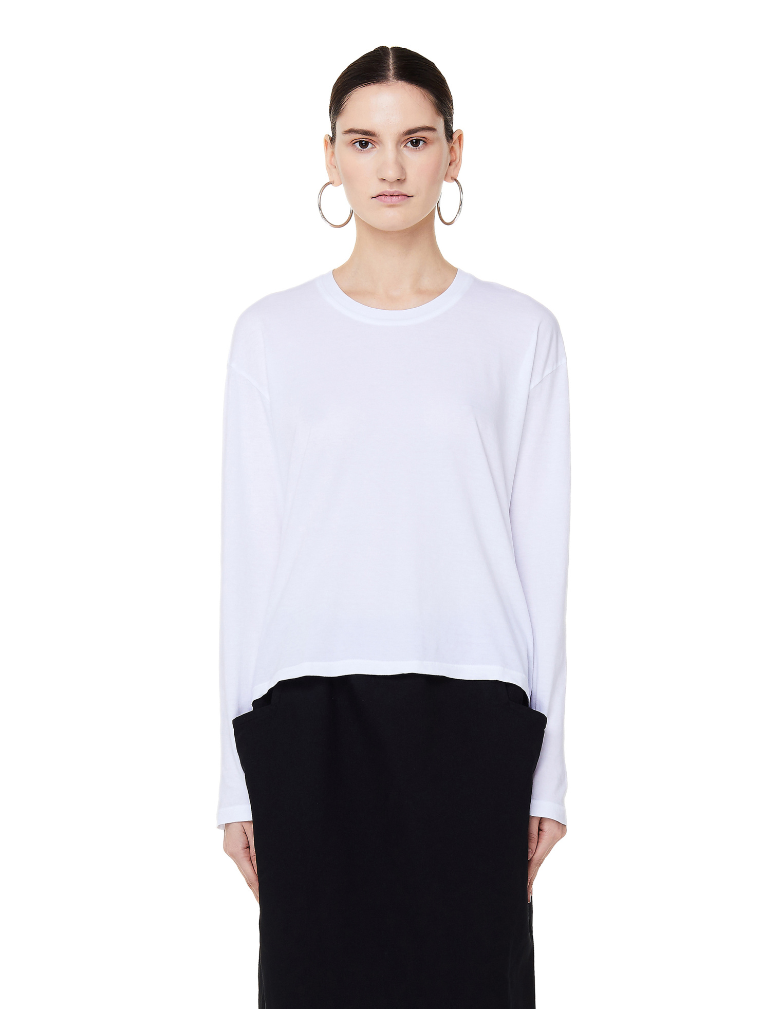 James Perse White Crew Neck Long Sleeve T-Shirt