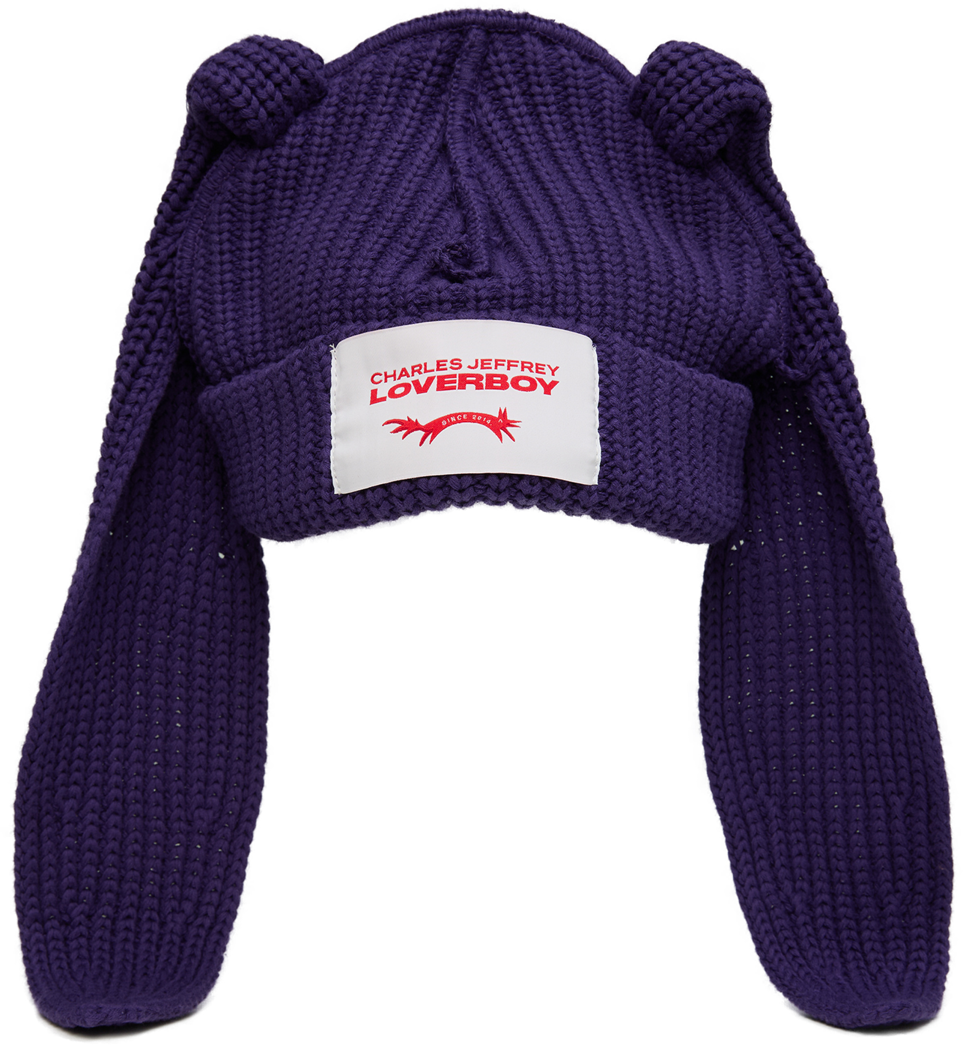 CHARLES JEFFREY LOVERBOY Purple beanie with a patch