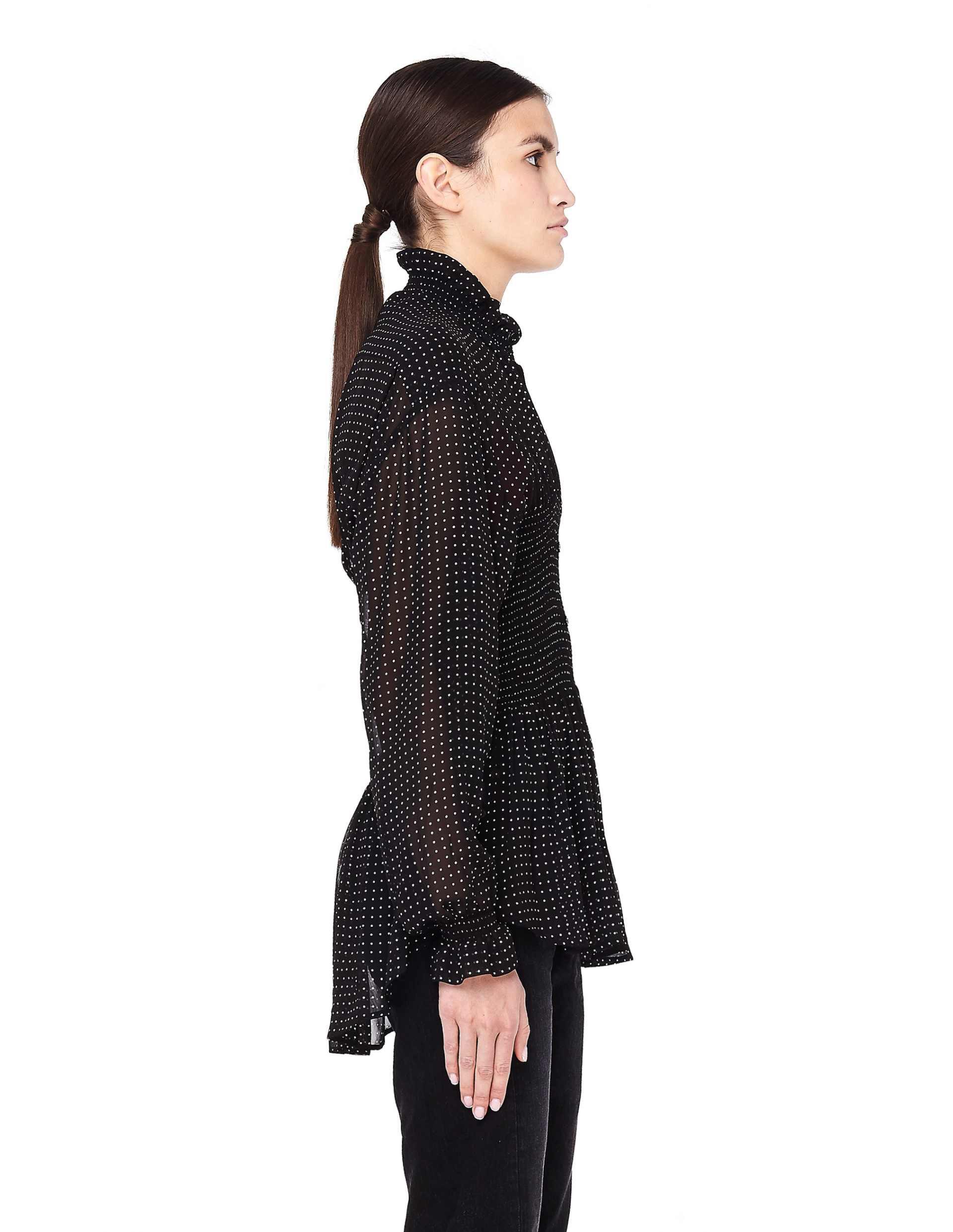 Balenciaga Corset-style Polka Dot Georgette Bouse