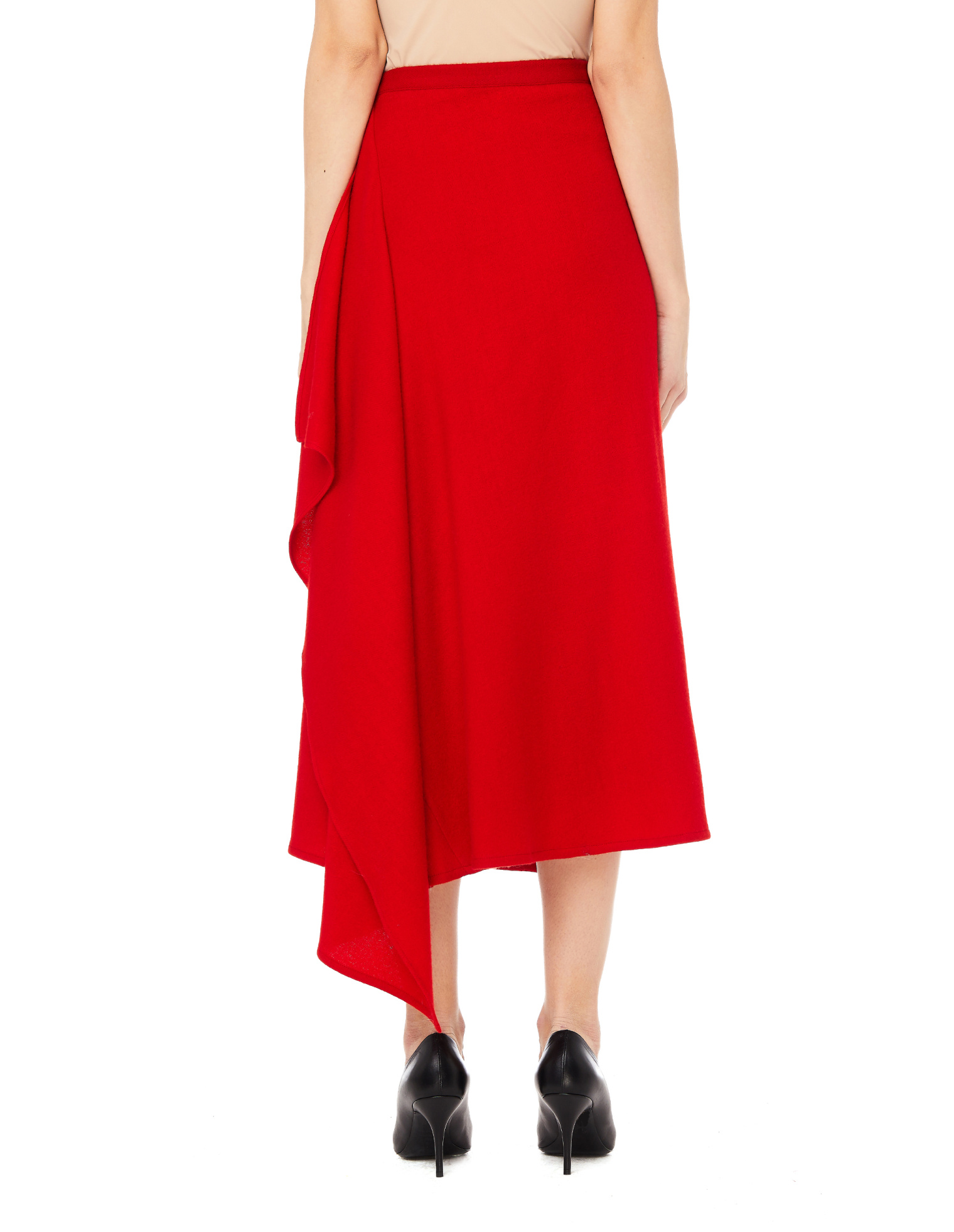 Yohji Yamamoto Red Wool Wrap Skirt