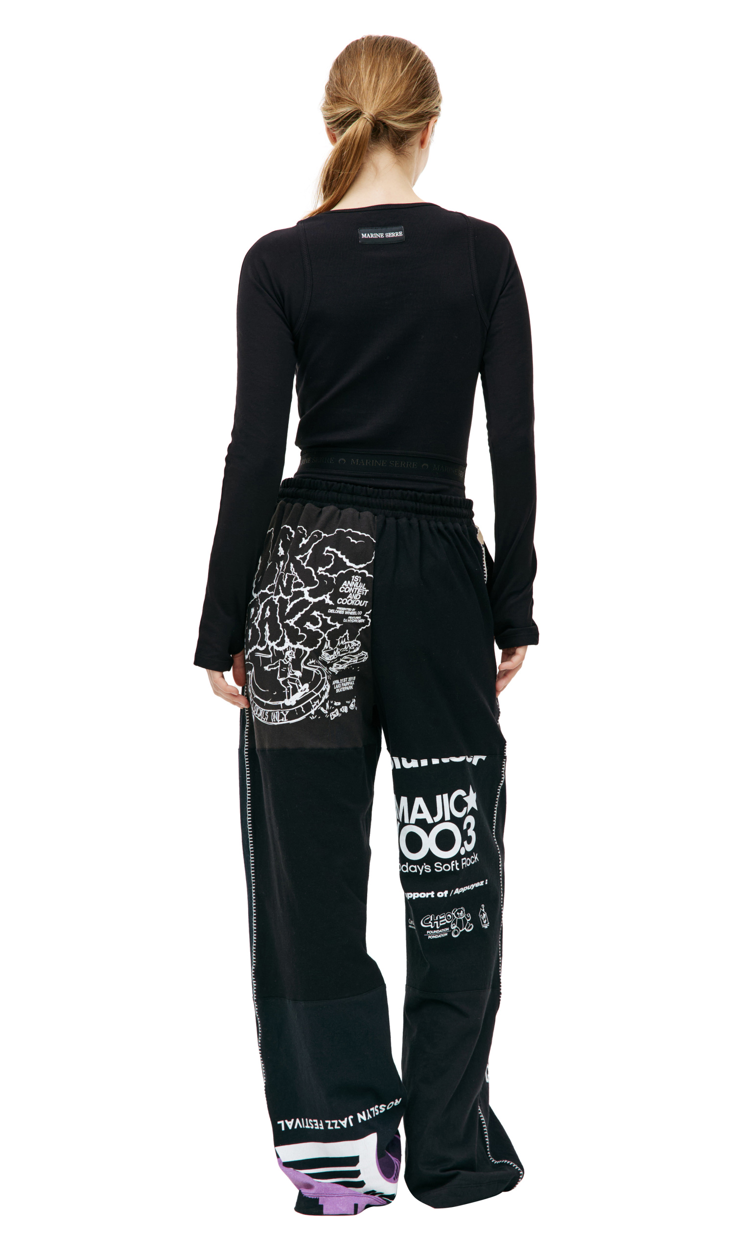 MARINE SERRE Wide patchwork sweatpants