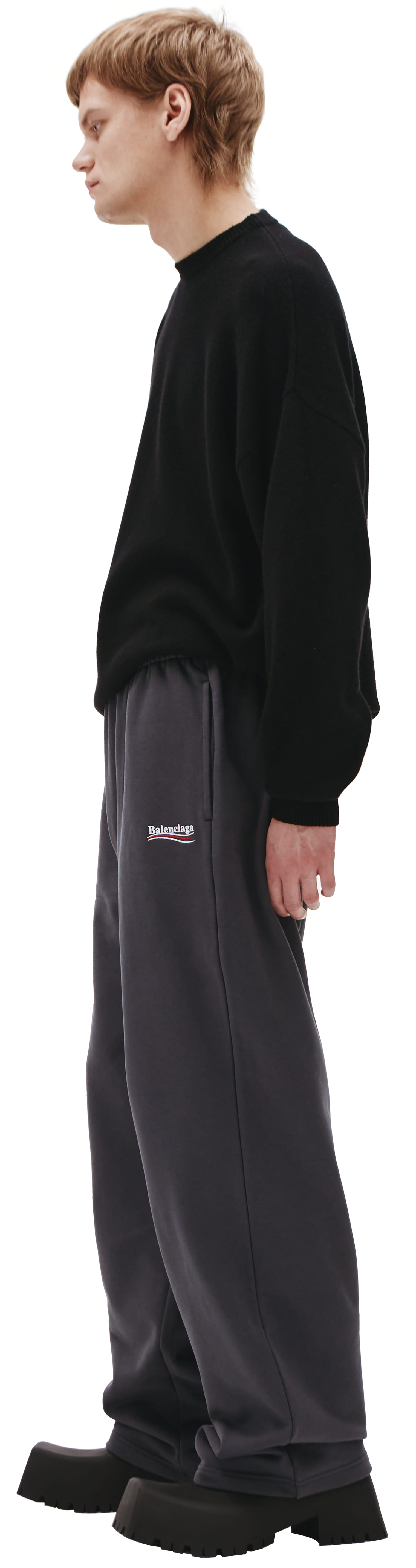 Balenciaga Широкие брюки с вышивкой логотипа
