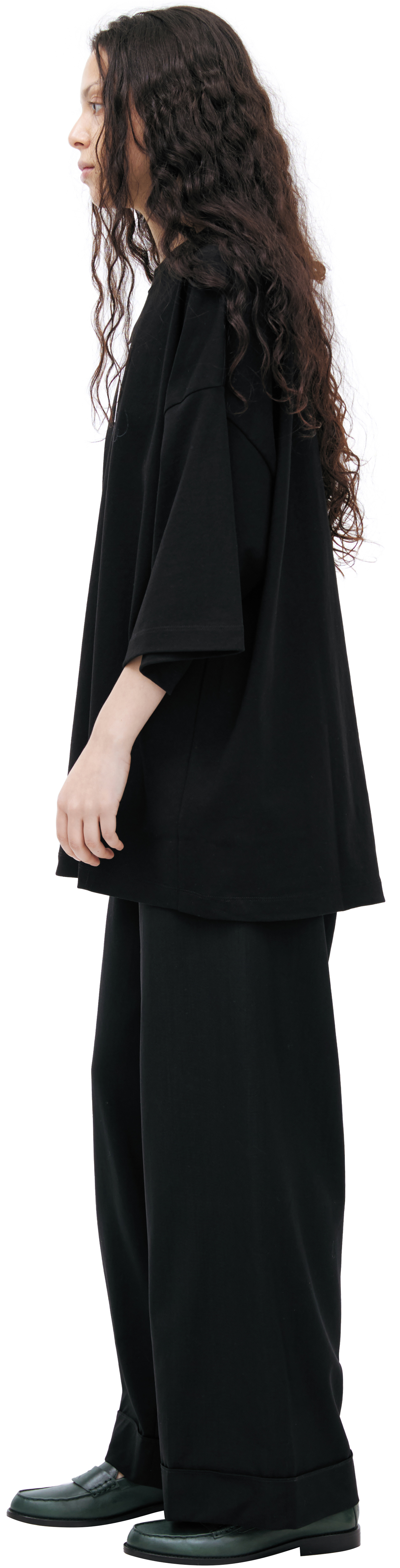 Doublet Футболка-25SS31CS369 черное фото на груди и надпись,черная