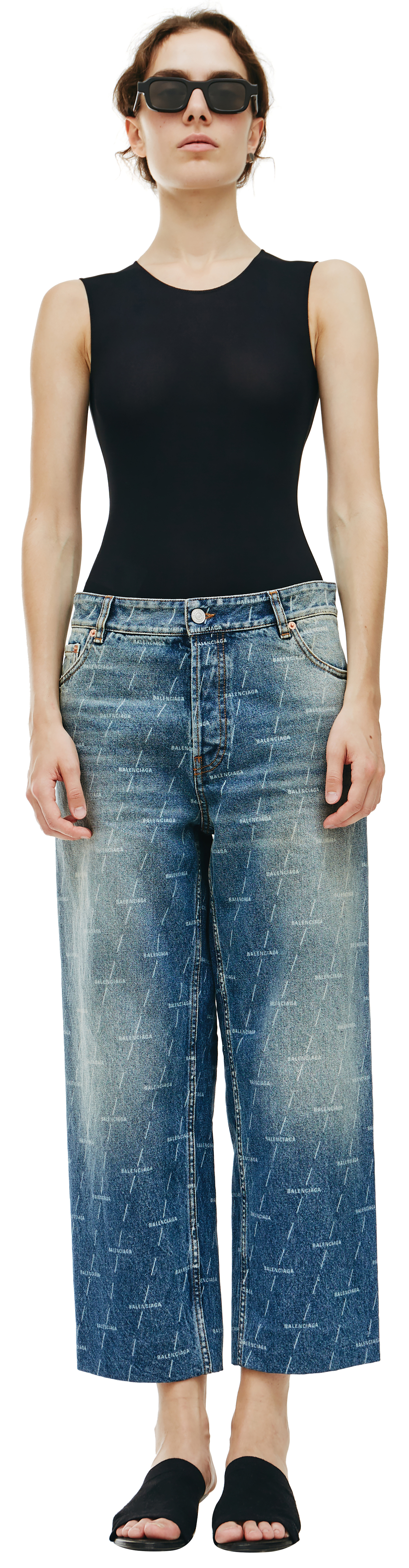 Balenciaga Jeans Printed All Over Logo