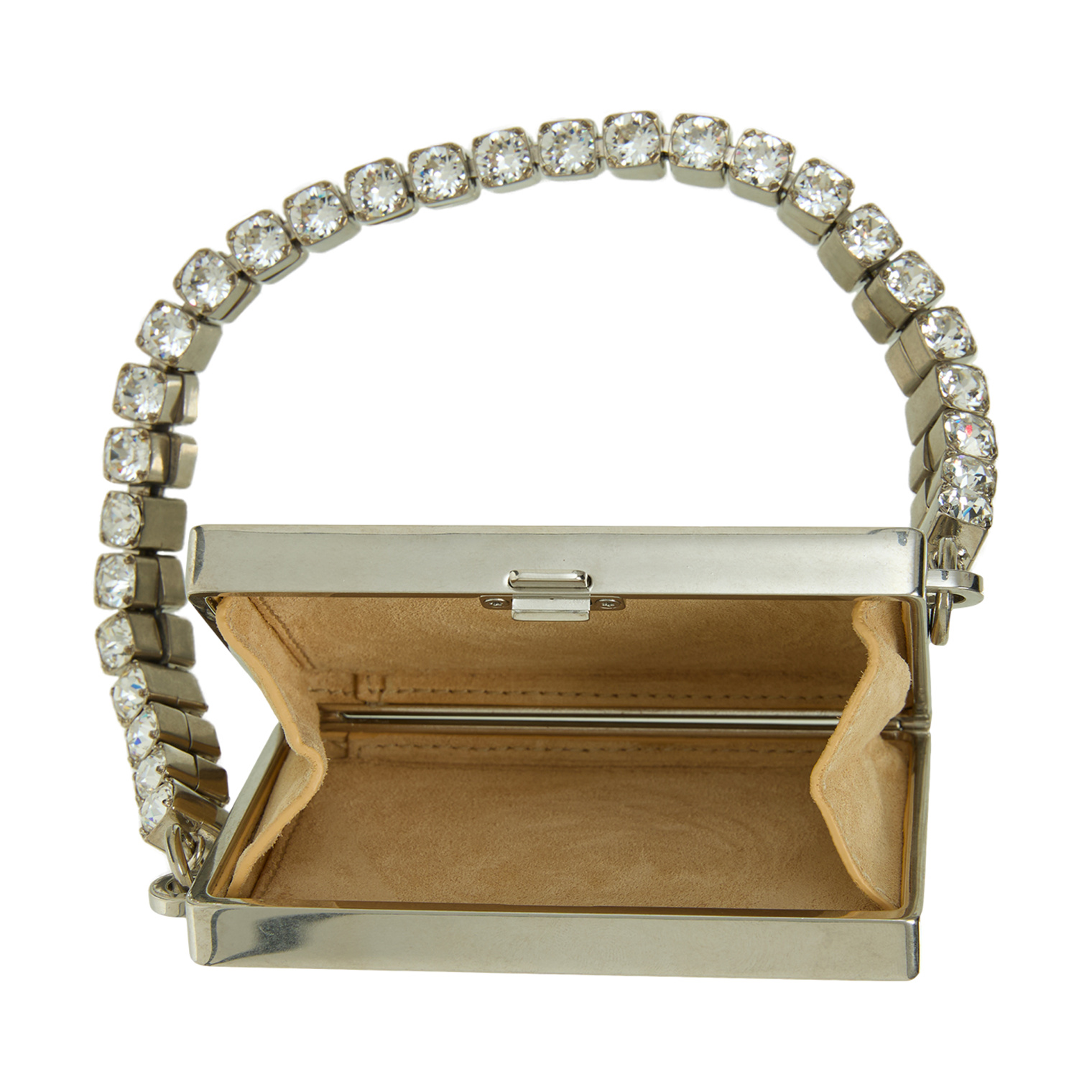 Jil Sander Mirror clutch with rhinestones