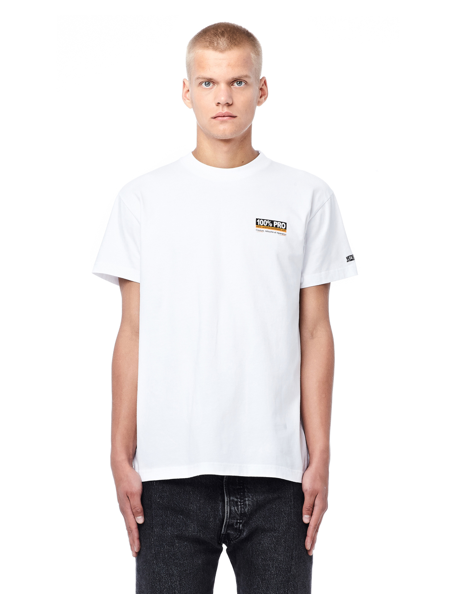 VETEMENTS White Tee with 100% Pro Print