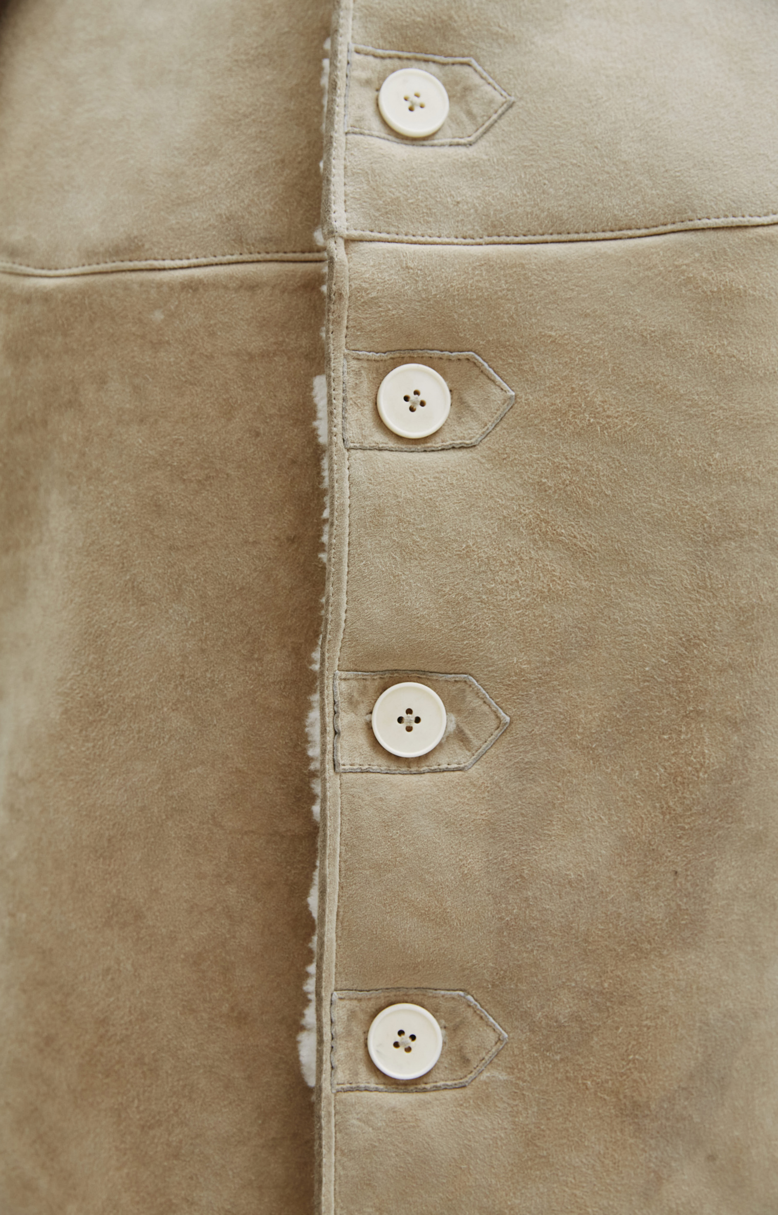 Maison Margiela Shearling jacket with knitted sleeves