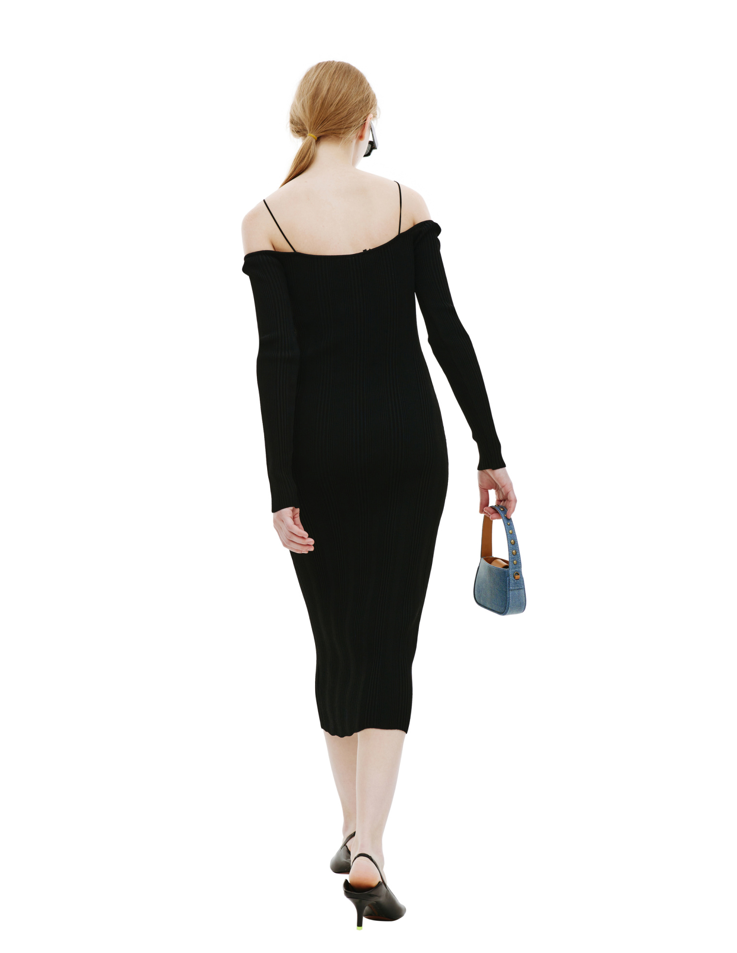 Blumarine Черное платье с кружевом