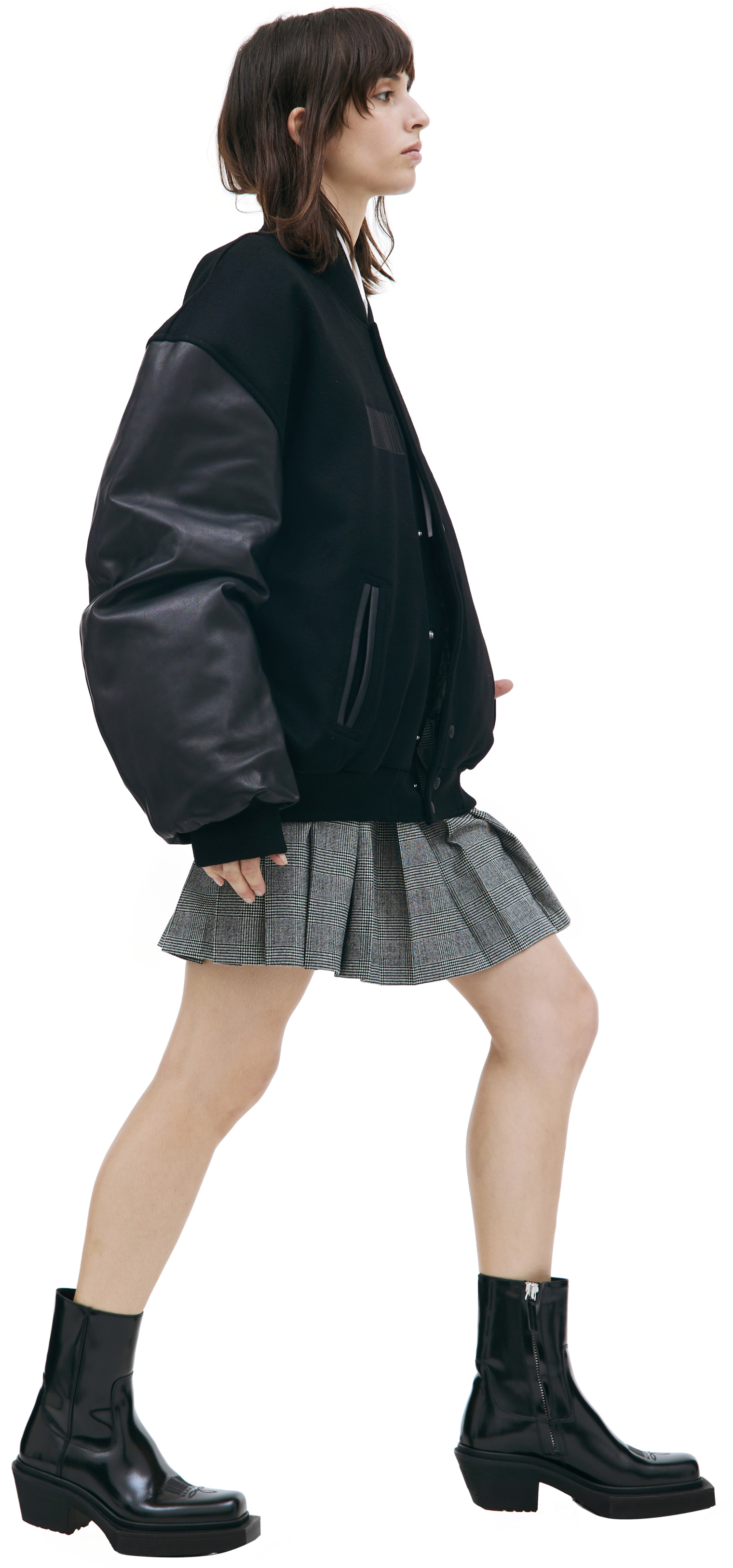 VTMNTS Black paneled bomber jacket
