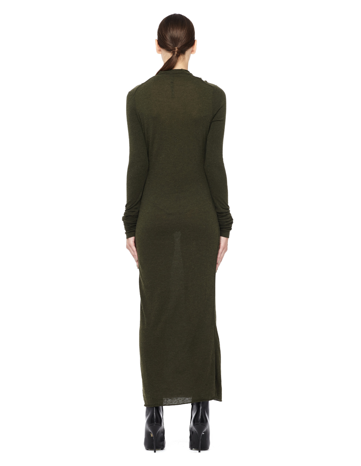 Rick Owens Lilies Платье цвета хаки с драпировкой