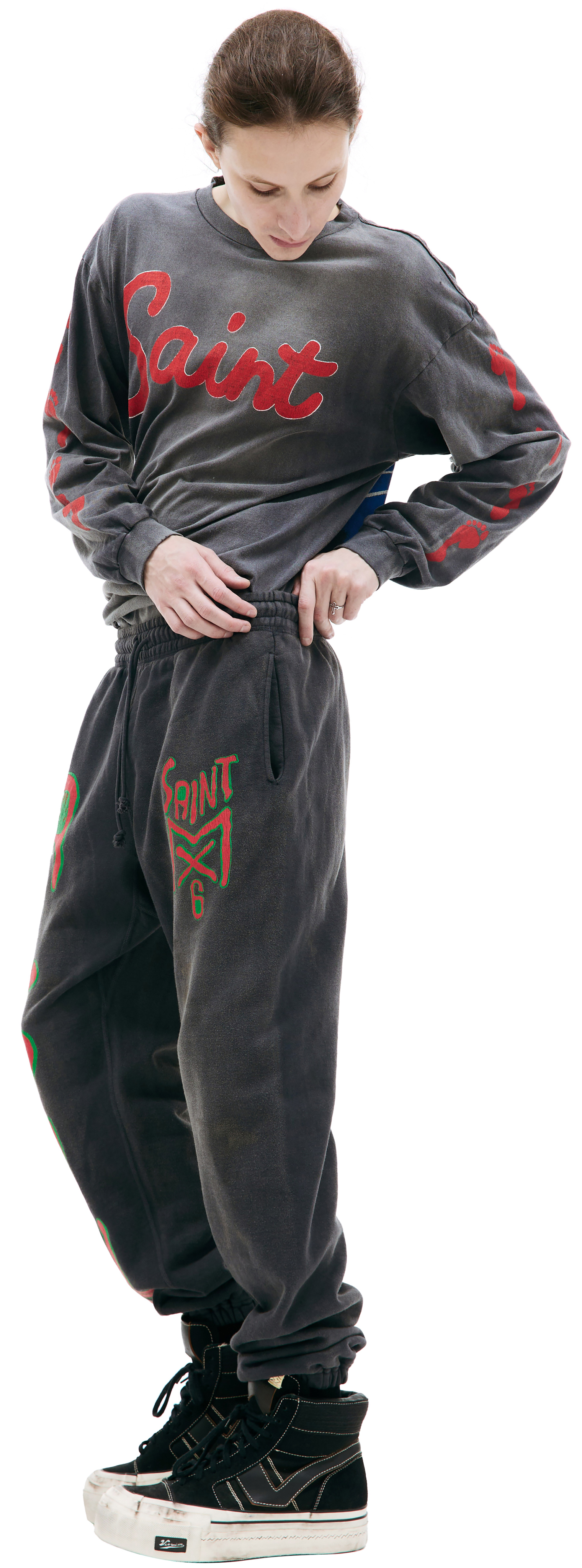 Saint Michael Grey printed sweatpants