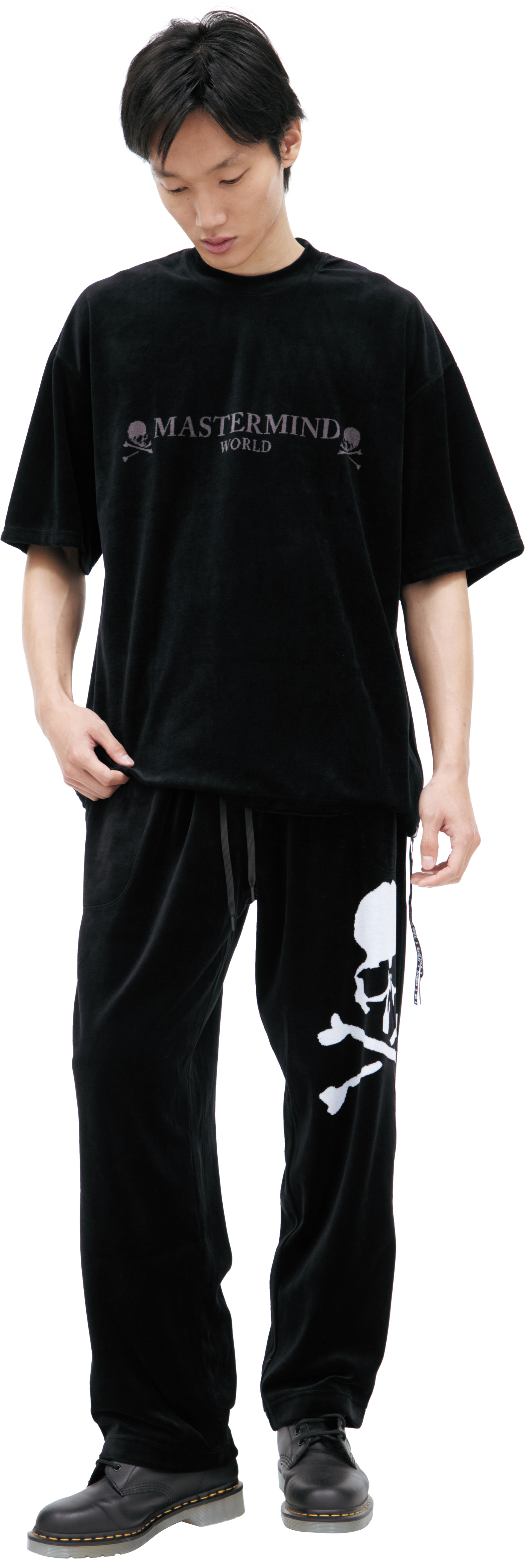 Mastermind WORLD Velour logo T-shirt