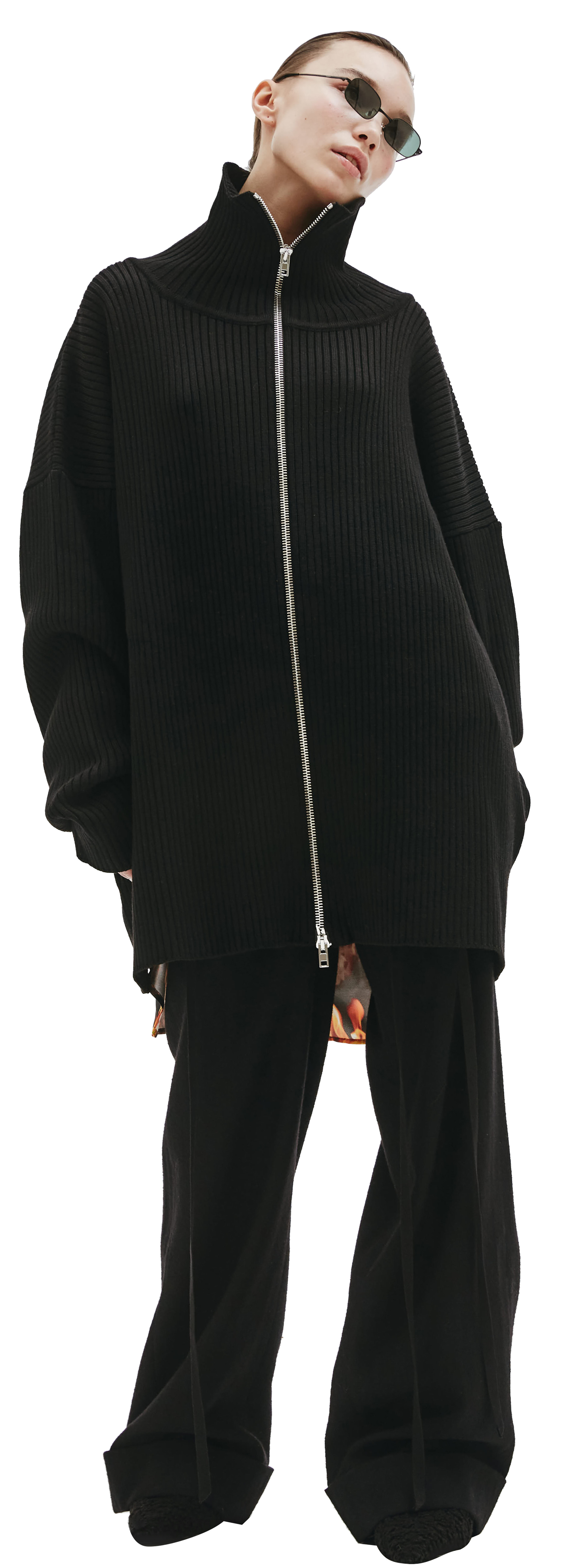 VETEMENTS Black wool zipped cardigan