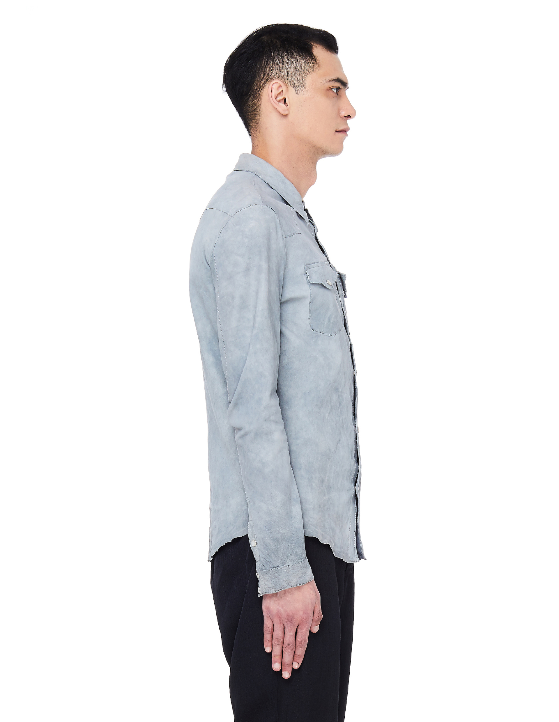 Salvatore Santoro Light Blue Leather Jacket