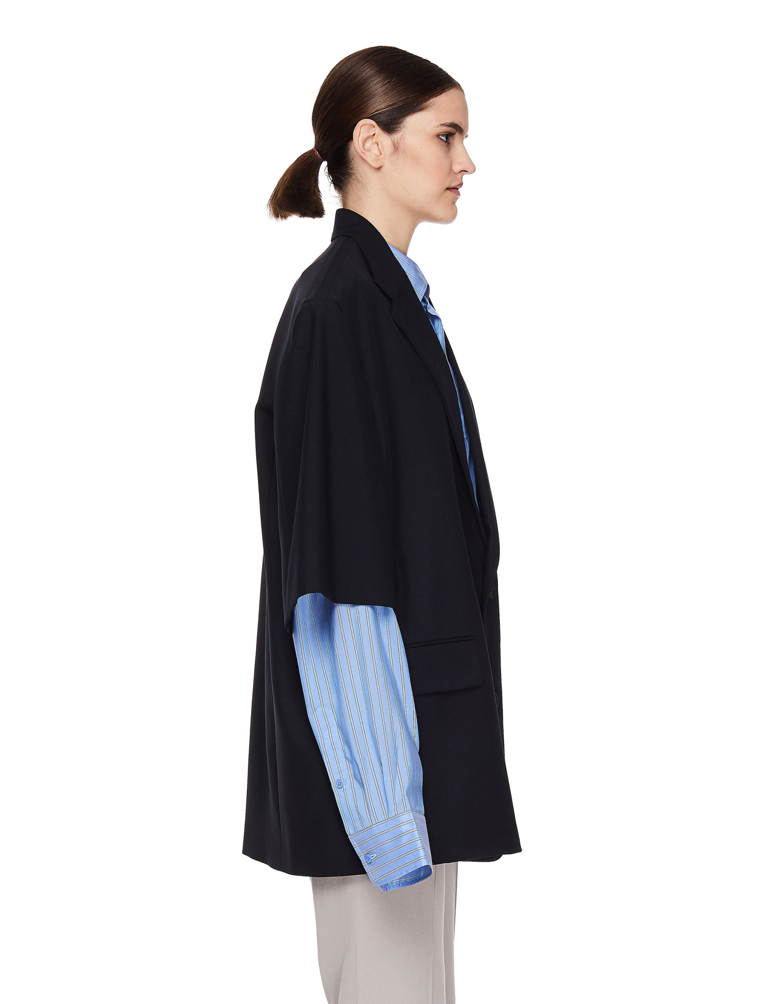 Balenciaga Черный пиджак Uniform с короткими рукавами