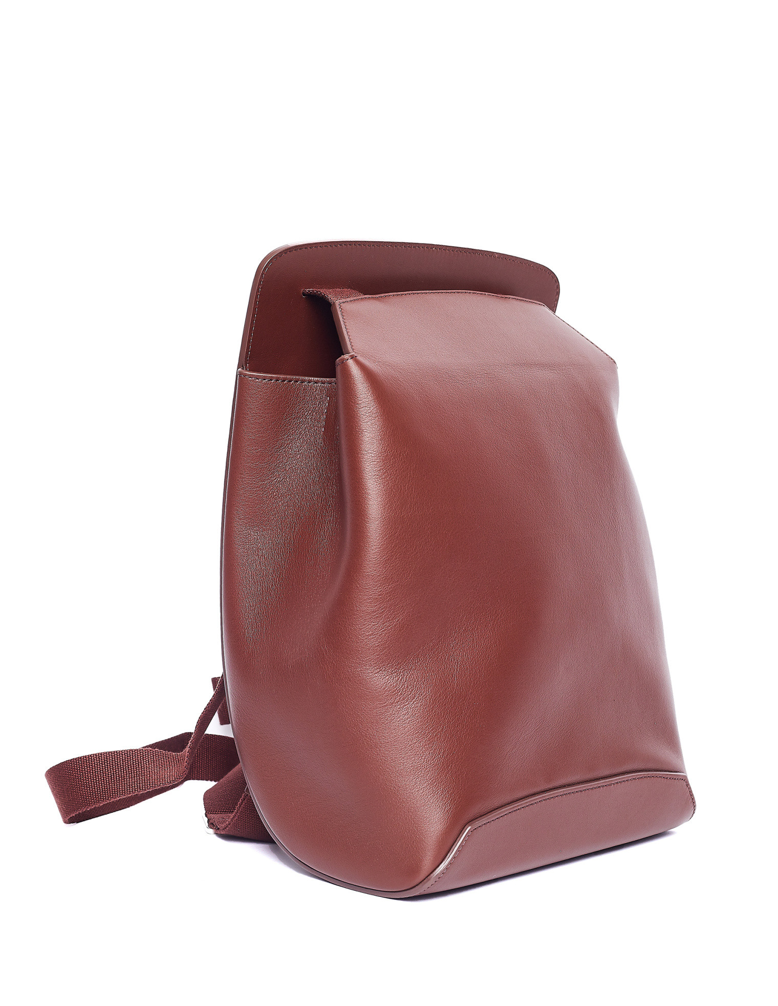 The Row Dark Brown Leather Moulded Backpack