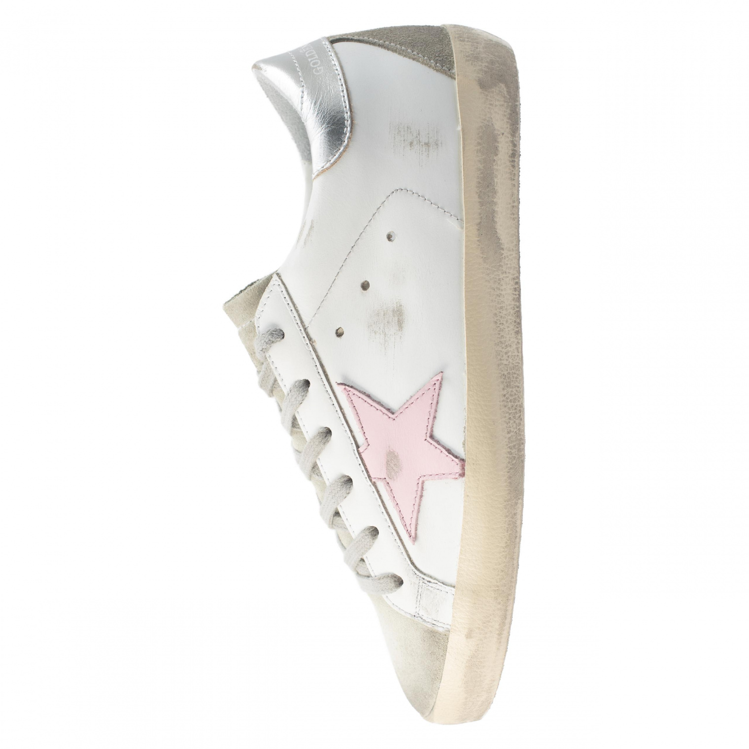 Golden Goose Superstar Leather sneakers with pink star